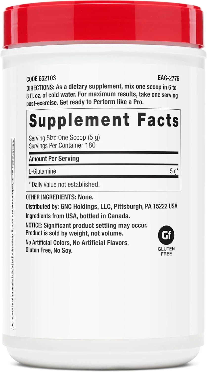 پودر مکمل ال-گلوتامین 5000 میلی گرم GNC Pro Performance، اسید آمینه، پشتیبانی از ریکاوری عضلات، عملکرد و سیستم ایمنی، نقش کلیدی در سنتز پروتئین، بدون طعم، 181 سروینگ پودر مکمل ال-گلوتامین 5000 میلی گرم GNC Pro Performance، اسید آمینه، پشتیبانی از ریکاوری عضلات، عملکرد و سیستم ایمنی، نقش کلیدی در سنتز پروتئین، بدون طعم، 181 سروینگ