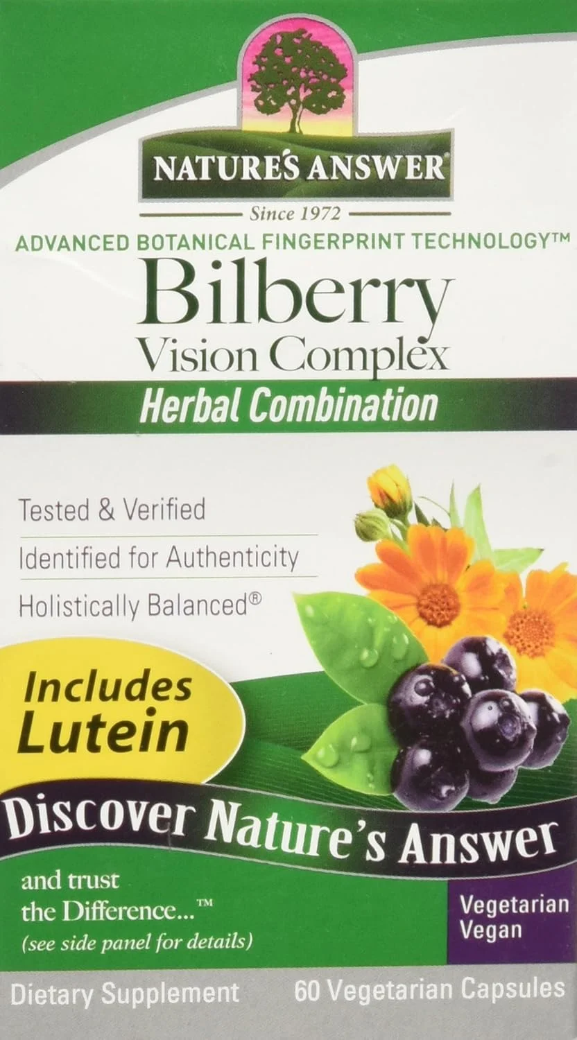 کپسول های گیاهی کمپلکس بینایی بلوبری Nature's Answer برای چشم، 60 عددی | تقویت سلامت کلی چشم کپسول های گیاهی کمپلکس بینایی بلوبری Nature's Answer برای چشم، 60 عددی | تقویت سلامت کلی چشم