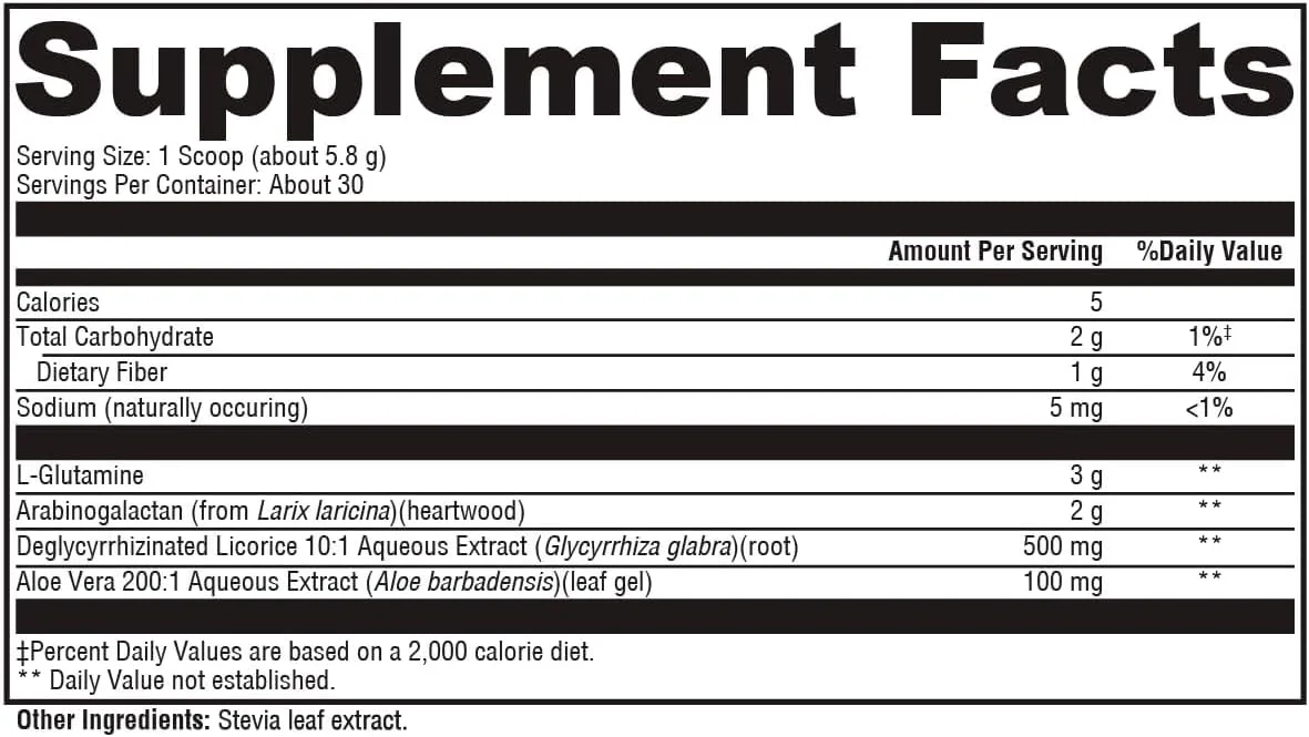 پودر گلوتآلوماین زایموژن - پشتیبانی از سلامت روده - 3000 میلیگرم پودر ال-گلوتامین با شیرین بیان بدون گلیسیریزین، عصاره آلوئه ورا، آرابینوگالاکتان برای سلامت دستگاه گوارش (174 گرم) پودر گلوتآلوماین زایموژن - پشتیبانی از سلامت روده - 3000 میلیگرم پودر ال-گلوتامین با شیرین بیان بدون گلیسیریزین، عصاره آلوئه ورا، آرابینوگالاکتان برای سلامت دستگاه گوارش (174 گرم)