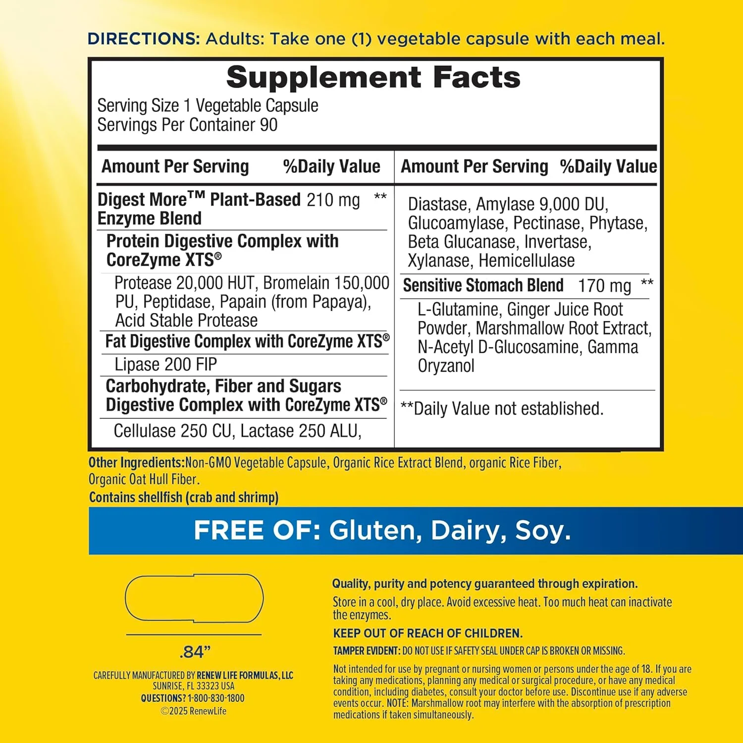 آنزیم گوارشی بزرگسالان رینیو لایف - ال-گلوتامین، فرمول آنزیمی گیاهی DigestMore برای مردان و زنان، تسکین دهنده دستگاه گوارش، گیاهی، 90 کپسول آنزیم گوارشی بزرگسالان رینیو لایف - ال-گلوتامین، فرمول آنزیمی گیاهی DigestMore برای مردان و زنان، تسکین دهنده دستگاه گوارش، گیاهی، 90 کپسول