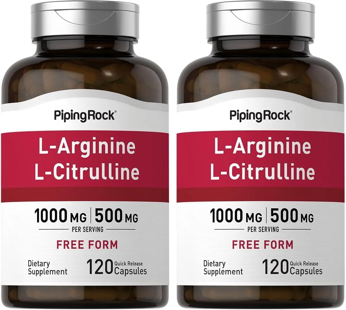 مکمل ال-آرژنین ال-سیترولین پایپینگ راک | 1500 میلی گرم | 120 کپسول | برای آقایان و بانوان | غیر تراریخته، بدون گلوتن (بسته 2 عددی) مکمل ال-آرژنین ال-سیترولین پایپینگ راک | 1500 میلی گرم | 120 کپسول | برای آقایان و بانوان | غیر تراریخته، بدون گلوتن (بسته 2 عددی)