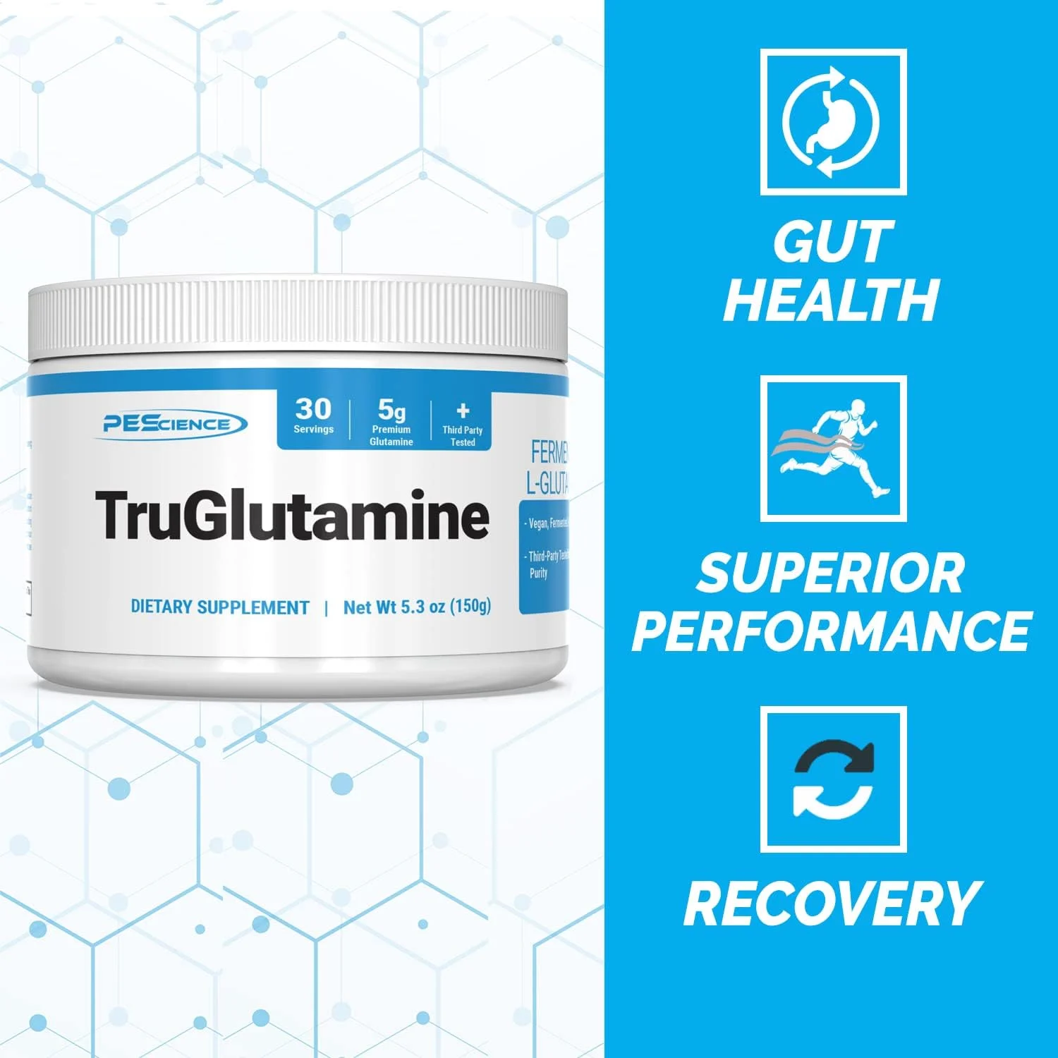 پودر ال-گلوتامین تخمیر شده PEScience TruGlutamine، بدون طعم، 30 سروینگ، پشتیبانی از سلامت روده پودر ال-گلوتامین تخمیر شده PEScience TruGlutamine، بدون طعم، 30 سروینگ، پشتیبانی از سلامت روده