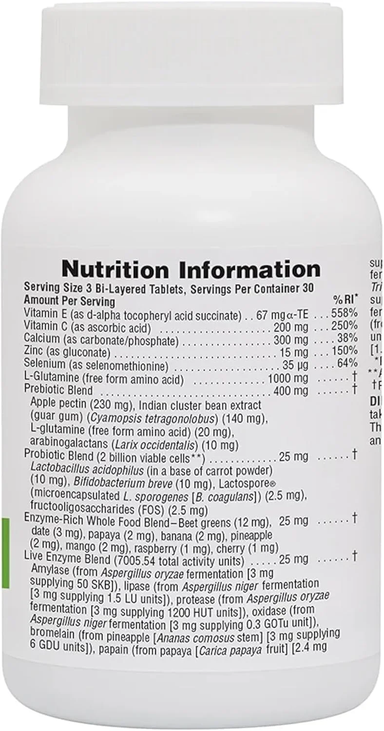 نچرالز پلاس GI Natural Total Digestive Wellness - 90 قرص دو لایه - حاوی ال-گلوتامین، پروبیوتیک ها، پری بیوتیک ها و آنزیم ها - بدون گلوتن - 30 سروینگ نچرالز پلاس GI Natural Total Digestive Wellness - 90 قرص دو لایه - حاوی ال-گلوتامین، پروبیوتیک ها، پری بیوتیک ها و آنزیم ها - بدون گلوتن - 30 سروینگ