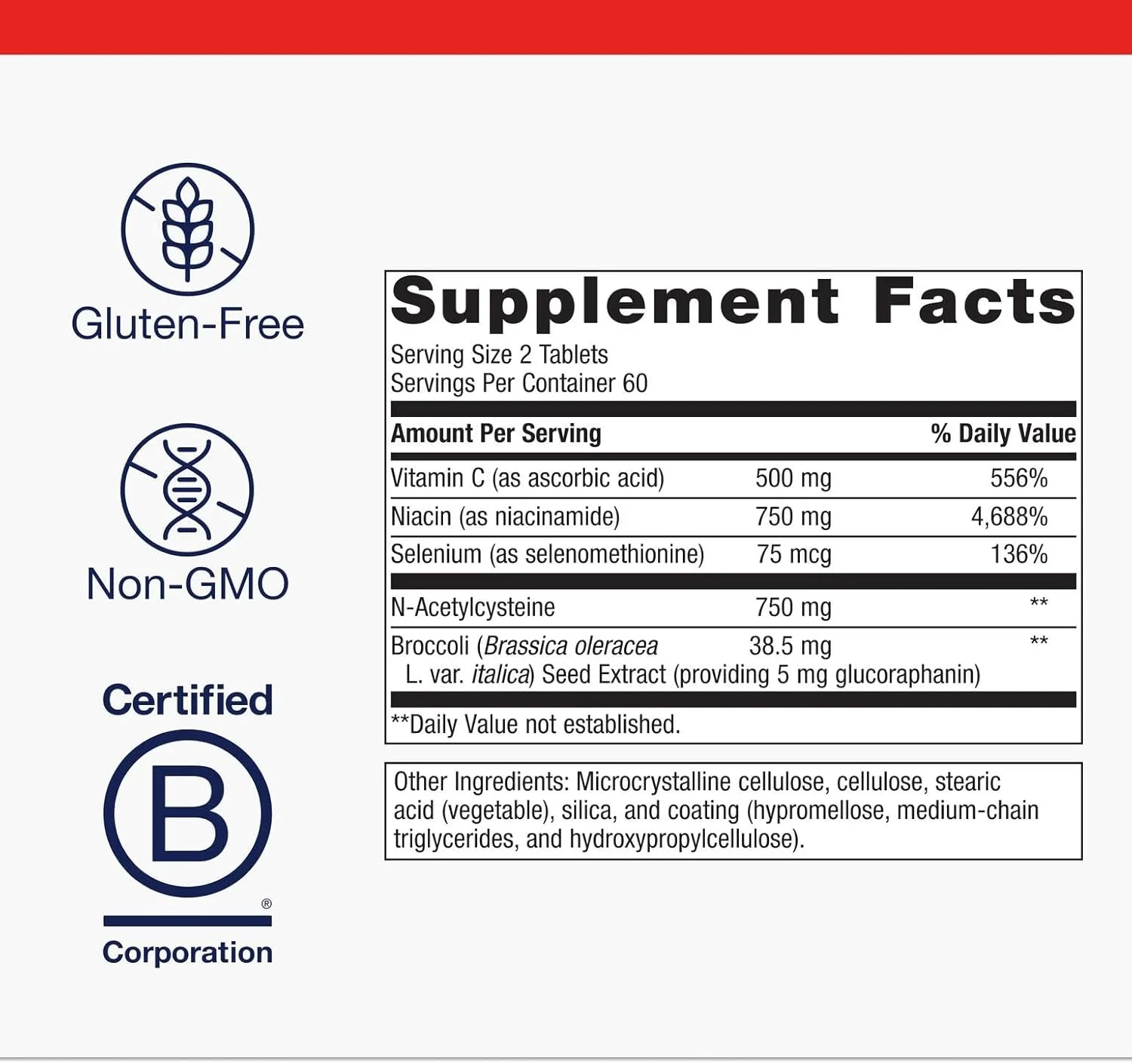 متاژنیکس گلوتاکلیر - پشتیبانی پیشرفته از گلوتاتیون* - حاوی 750 میلی گرم نیاسینامید، ویتامین C، سلنیوم و عصاره دانه بروکلی - آنتی اکسیدان قوی و پشتیبانی از سم زدایی* - غیر GMO، بدون گلوتن - 120 قرص متاژنیکس گلوتاکلیر - پشتیبانی پیشرفته از گلوتاتیون* - حاوی 750 میلی گرم نیاسینامید، ویتامین C، سلنیوم و عصاره دانه بروکلی - آنتی اکسیدان قوی و پشتیبانی از سم زدایی* - غیر GMO، بدون گلوتن - 120 قرص