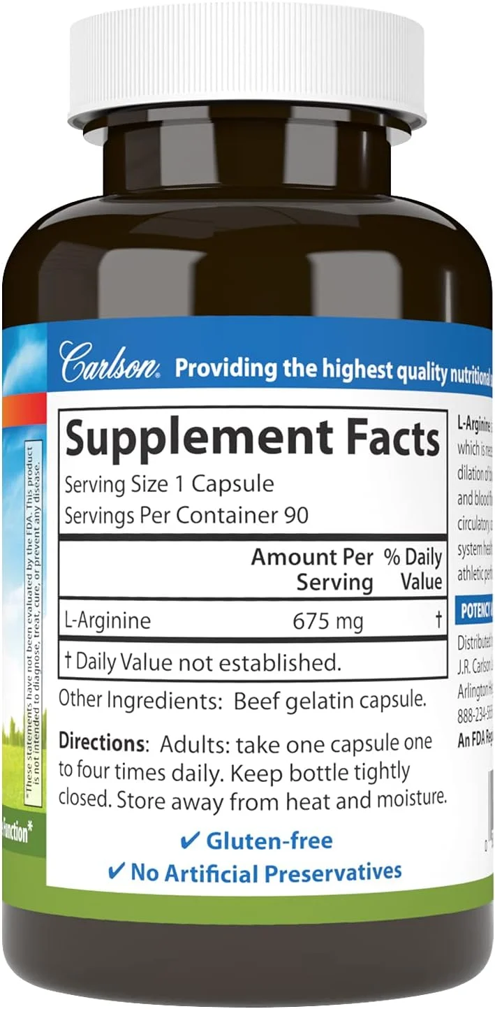 کارلسون - ال-آرژنین، 675 میلی گرم، کمک به گردش خون و سیستم قلبی عروقی سالم، 90 کپسول (بسته 2 عددی) کارلسون - ال-آرژنین، 675 میلی گرم، کمک به گردش خون و سیستم قلبی عروقی سالم، 90 کپسول (بسته 2 عددی)