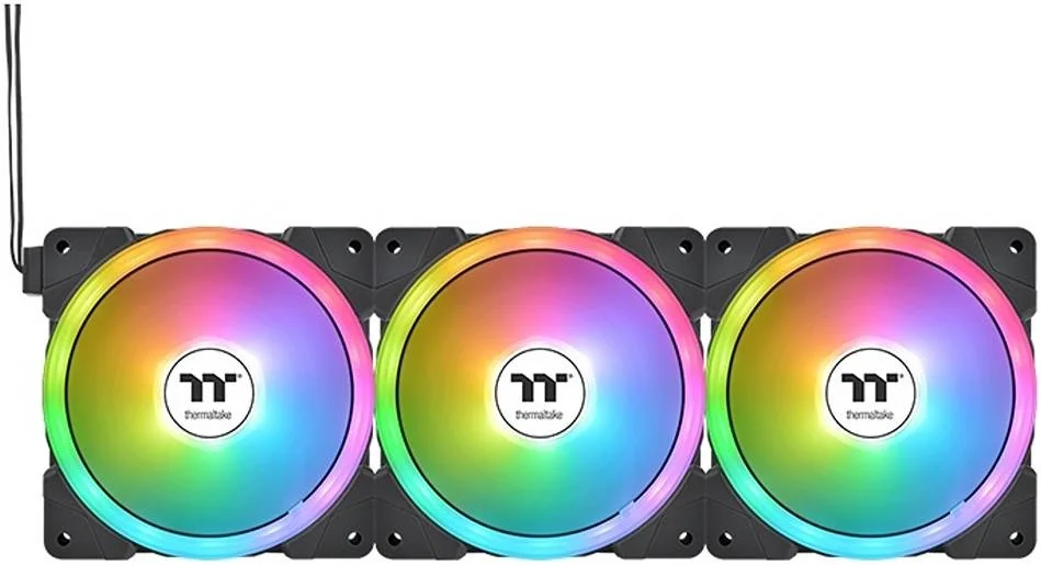 فن خنک کننده Thermaltake Swafan EX12 aRGB Sync PC، نسخه TT Premium، فن 120 میلی متری، 500 - 2000 دور در دقیقه، 57.11 CFM تیغه فن استاندارد و 56.26 تیغه فن معکوس، بسته 3 عددی، مشکی | CL-F167-PL12SW-A