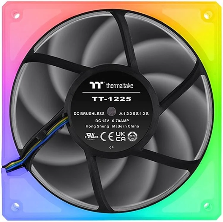 فن رادیاتور فشار استاتیک بالا Thermaltake TOUGHFAN 12 RGB، نورپردازی 16.8 میلیون رنگ RGB، سرعت فن 2000 دور در دقیقه، بلبرینگ هیدرولیک نسل دوم 120 میلی متری، جریان هوای 53.75 CFM، مشکی | CL-F135-PL12SW-A