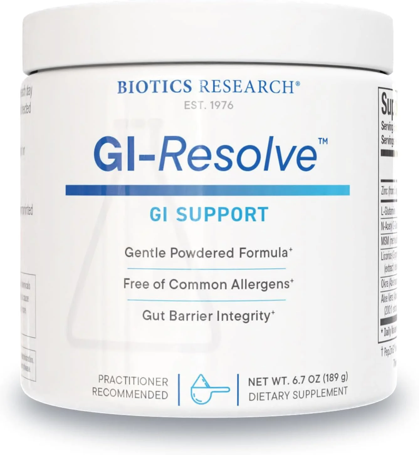 پودر پیشرفته ال-گلوتامین GI Resolve™ Biotics Research برای پشتیبانی و بهبود پوشش روده - عملکرد مطلوب دستگاه گوارش - فرمول ممتاز 7 ماده ای با زینک کارنوزین و گیاهان دارویی - 190 گرم پودر پیشرفته ال-گلوتامین GI Resolve™ Biotics Research برای پشتیبانی و بهبود پوشش روده - عملکرد مطلوب دستگاه گوارش - فرمول ممتاز 7 ماده ای با زینک کارنوزین و گیاهان دارویی - 190 گرم