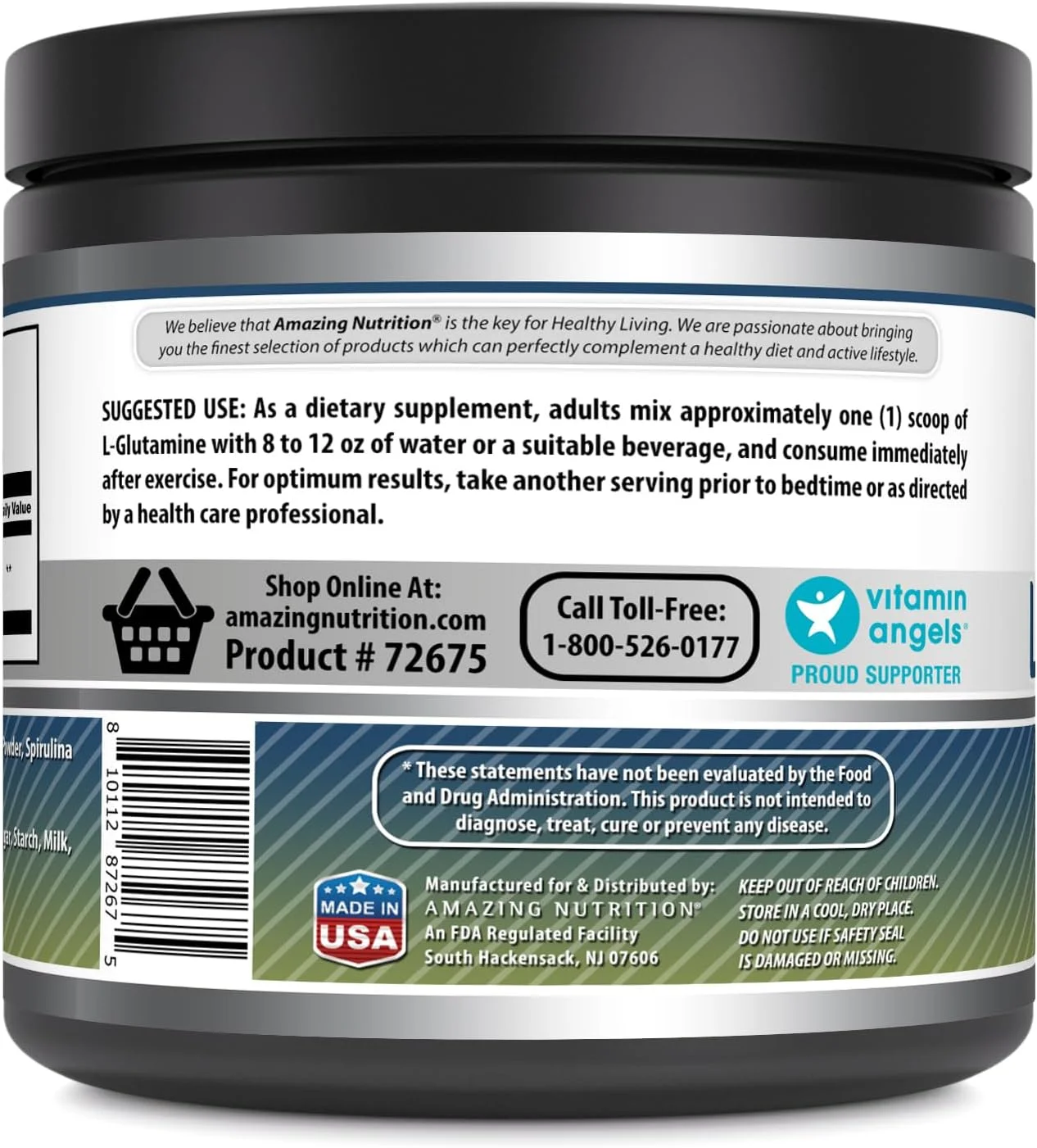 پودر ال-گلوتامین فرمول های شگفت انگیز | مکمل اسید آمینه | غیر تراریخته | بدون گلوتن | ساخت آمریکا (تمشک آبی | 500 گرم) پودر ال-گلوتامین فرمول های شگفت انگیز | مکمل اسید آمینه | غیر تراریخته | بدون گلوتن | ساخت آمریکا (تمشک آبی | 500 گرم)