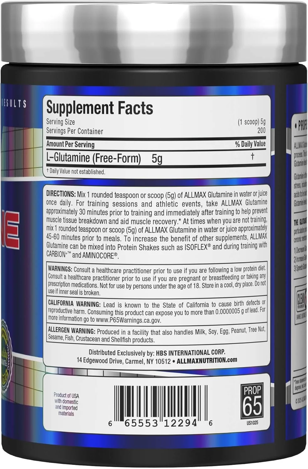 پودر ال-گلوتامین Allmax Nutrition، فرمول بازیابی عضلات، بدون گلوتن، گیاهی، 1000 گرم پودر ال-گلوتامین Allmax Nutrition، فرمول بازیابی عضلات، بدون گلوتن، گیاهی، 1000 گرم