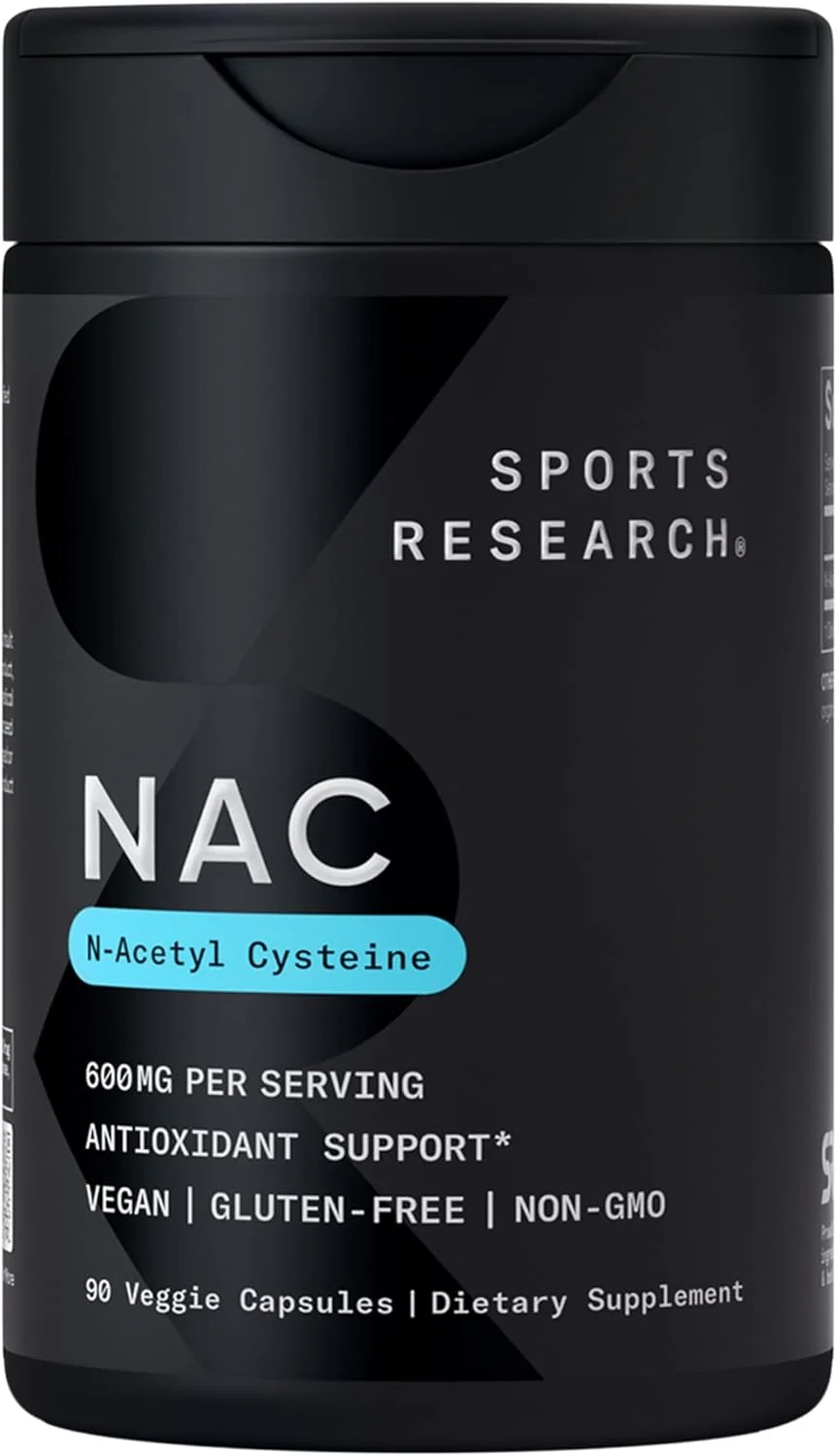 ان-استیل ال-سیستئین (NAC) Sports Research، 600 میلی گرم، 90 کپسول گیاهی - وگان، غیر GMO، بدون گلوتن. رایحه لیمو ان-استیل ال-سیستئین (NAC) Sports Research، 600 میلی گرم، 90 کپسول گیاهی - وگان، غیر GMO، بدون گلوتن. رایحه لیمو