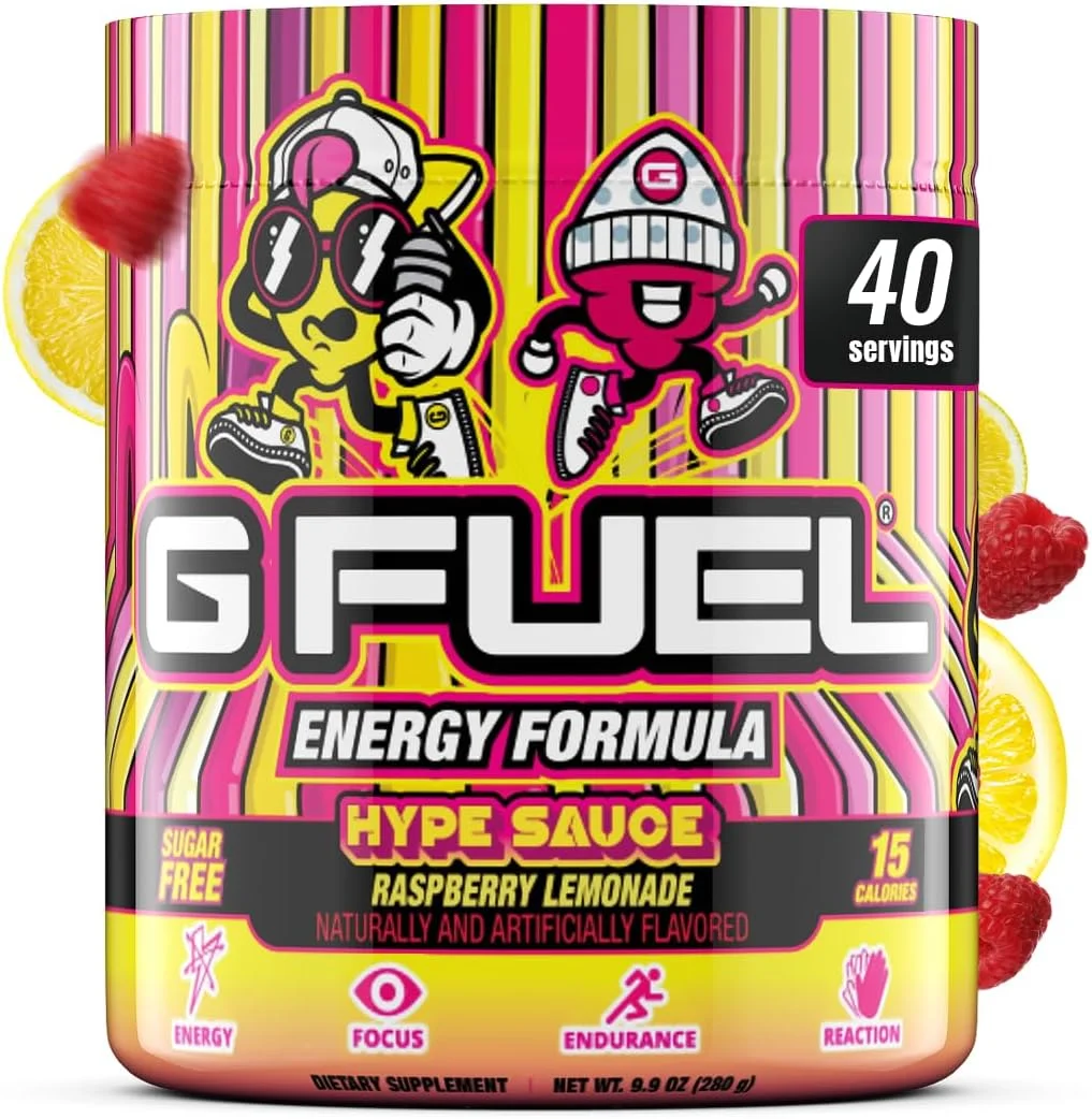 پودر نوشیدنی انرژی زا G Fuel با طعم سس هایپ، ترکیب کافئین قبل از تمرین برای بازی، آمینو اسیدهای تمرکز بدون شکر، ویتامین + آنتی اکسیدان، 280 گرم (تمشک لیموناد، 40 سروینگ) پودر نوشیدنی انرژی زا G Fuel با طعم سس هایپ، ترکیب کافئین قبل از تمرین برای بازی، آمینو اسیدهای تمرکز بدون شکر، ویتامین + آنتی اکسیدان، 280 گرم (تمشک لیموناد، 40 سروینگ)