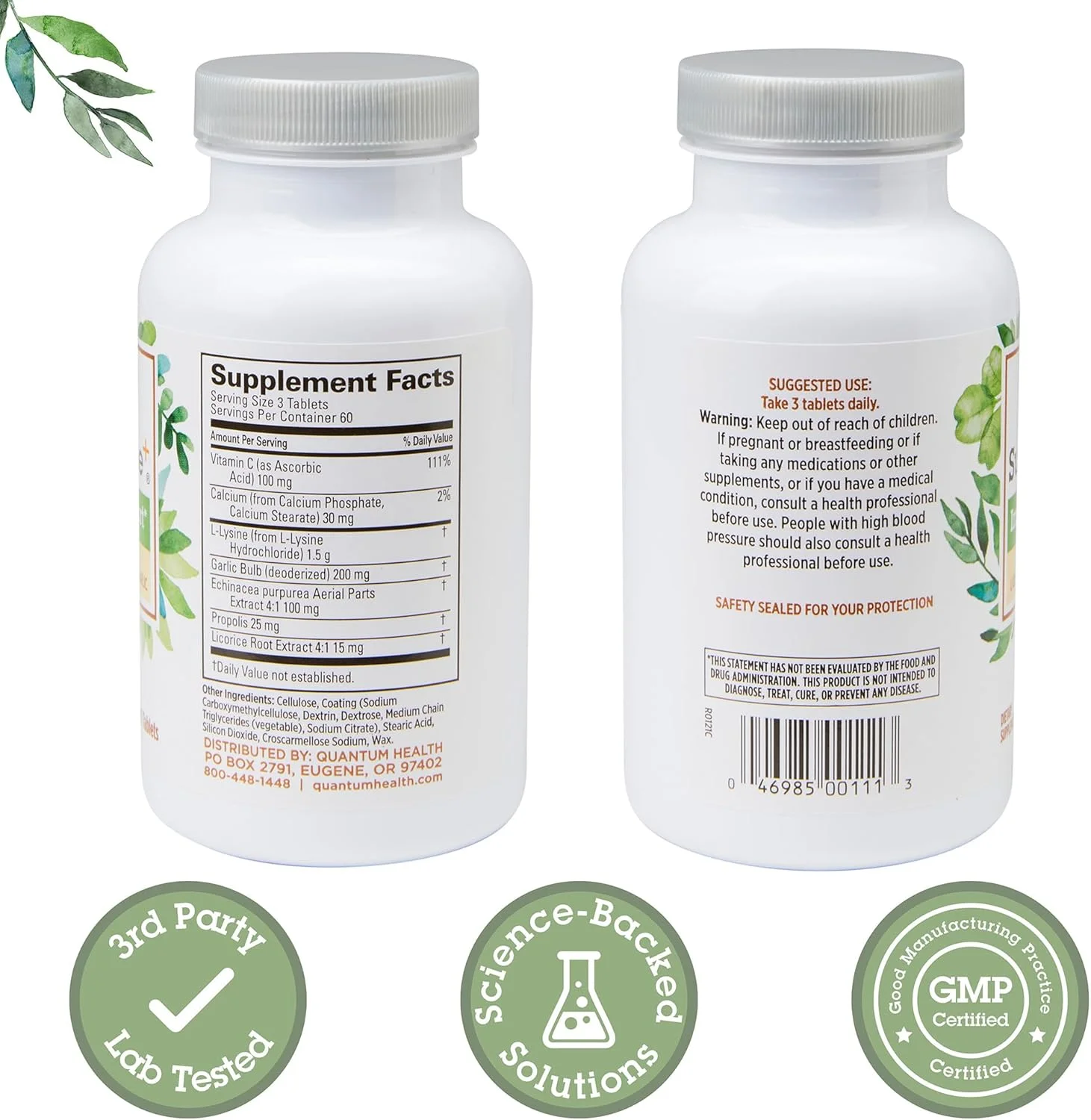 مکمل تقویت سیستم ایمنی کوانتوم هلث سوپر لیزین+ فرمول پیشرفته لیزین 1500 میلی گرم، ویتامین C، اکیناسه، شیرین بیان، پروپولیس زنبور عسل و سیر بدون بو، ترکیب سلامتی روزانه برای زنان و مردان - 180 قرص مکمل تقویت سیستم ایمنی کوانتوم هلث سوپر لیزین+ فرمول پیشرفته لیزین 1500 میلی گرم، ویتامین C، اکیناسه، شیرین بیان، پروپولیس زنبور عسل و سیر بدون بو، ترکیب سلامتی روزانه برای زنان و مردان - 180 قرص