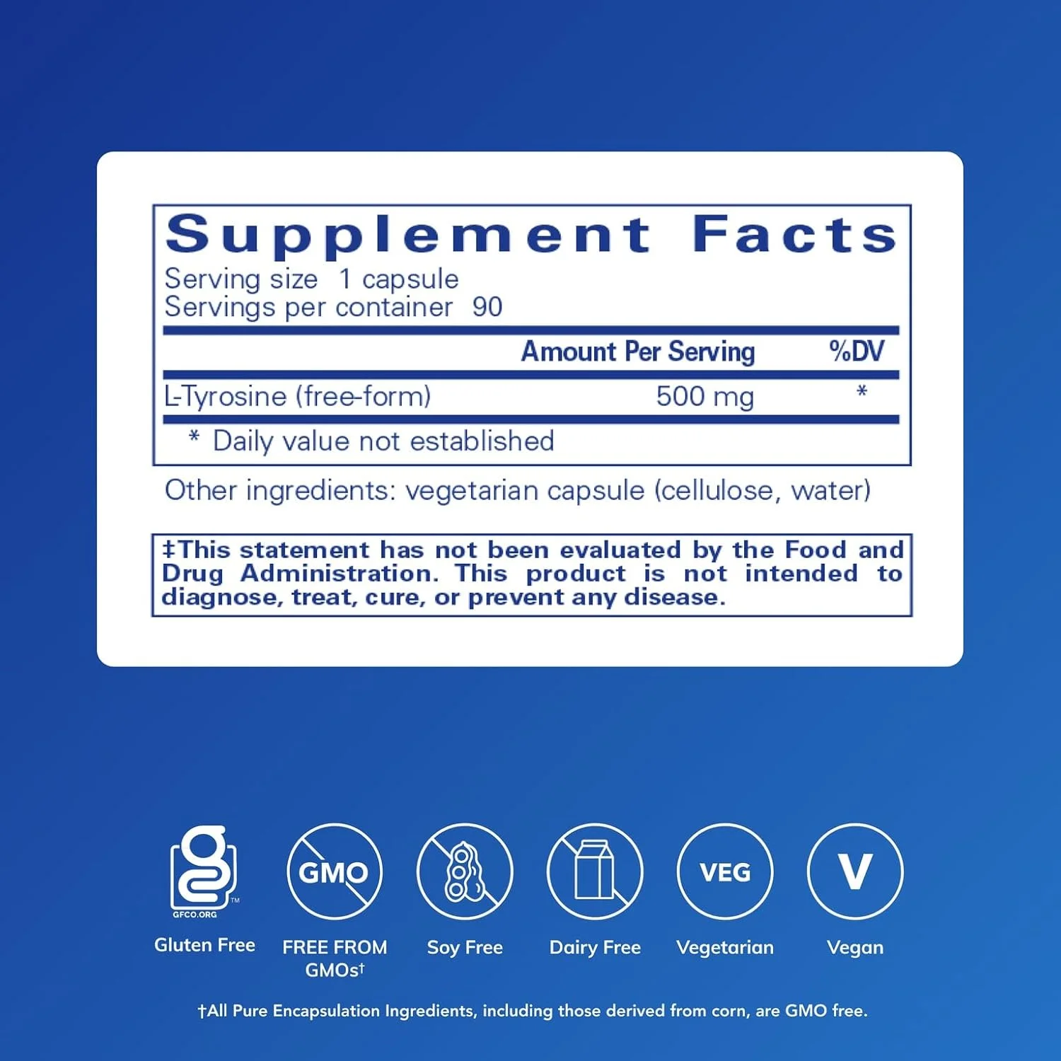 ال-تیروزین Pure Encapsulations - مکمل اسید آمینه - برای حمایت از مغز، دوپامین و عملکرد تیروئید* - وگان و غیر GMO - 90 کپسول ال-تیروزین Pure Encapsulations - مکمل اسید آمینه - برای حمایت از مغز، دوپامین و عملکرد تیروئید* - وگان و غیر GMO - 90 کپسول