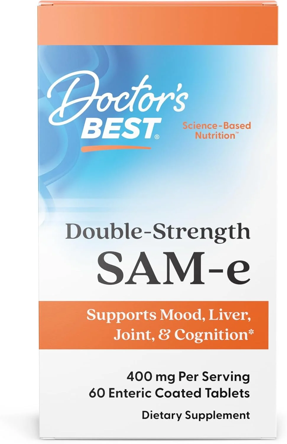 بهترین SAM-e دکتر، 400 میلی گرم، وگان، بدون گلوتن، بدون سویا، پشتیبانی از خلق و خو و مفاصل، 60 قرص روکش دار بهترین SAM-e دکتر، 400 میلی گرم، وگان، بدون گلوتن، بدون سویا، پشتیبانی از خلق و خو و مفاصل، 60 قرص روکش دار