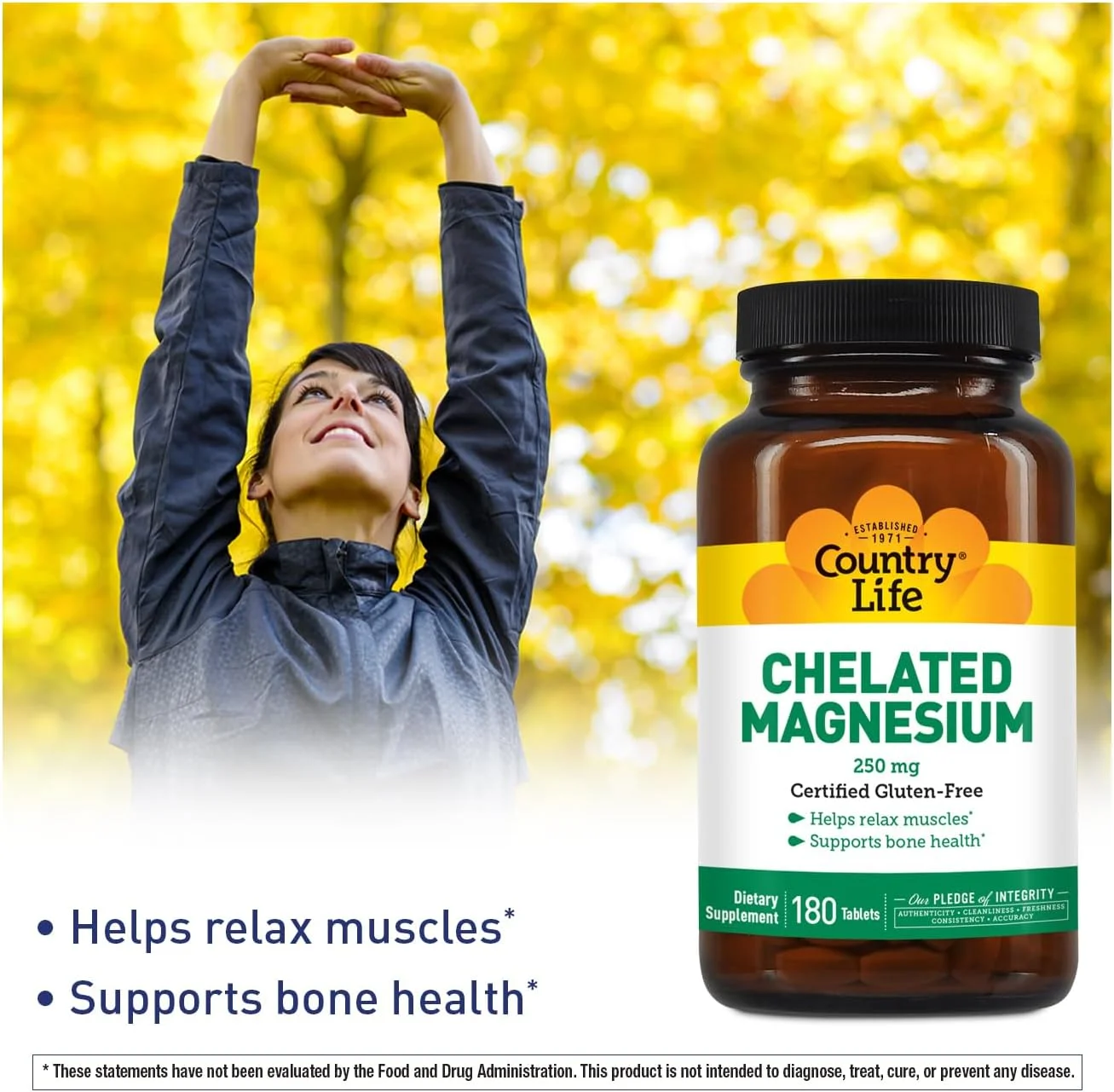 منیزیم کلاته 250 میلی گرم Country Life - پشتیبانی از سلامت قلب، استخوان و عضله، مکمل منیزیم مناسب گیاهخواران با اکسید منیزیم و کلات اسید آمینه، فاقد گلوتن منیزیم کلاته 250 میلی گرم Country Life - پشتیبانی از سلامت قلب، استخوان و عضله، مکمل منیزیم مناسب گیاهخواران با اکسید منیزیم و کلات اسید آمینه، فاقد گلوتن