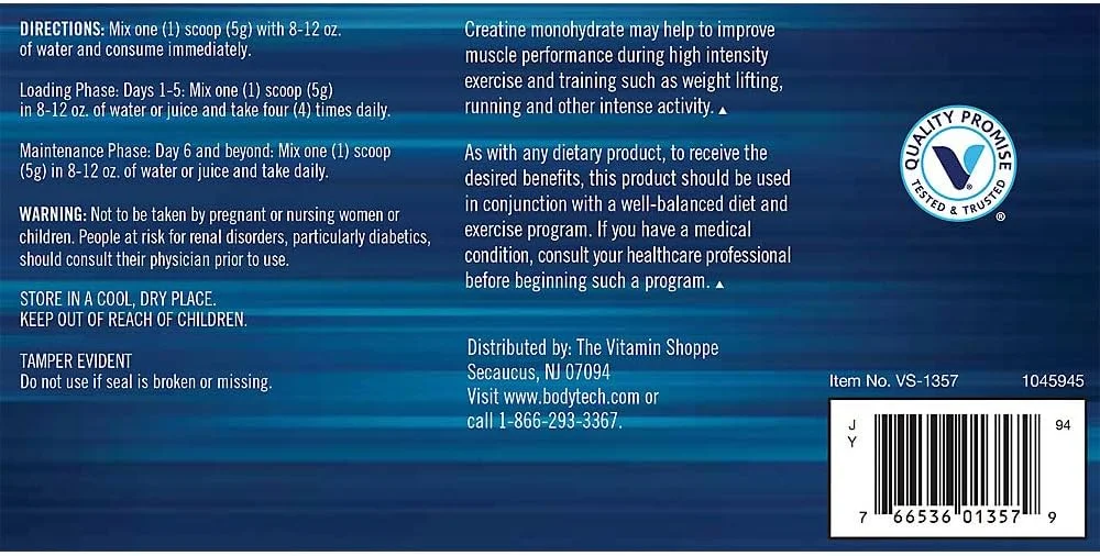 پودر کراتین مونوهیدرات خالص 100% بادی تک - میکرونیزه شده برای جذب حداکثری - پشتیبانی از قدرت و توان عضلانی - بدون طعم (510 گرم، 102 سروینگ) پودر کراتین مونوهیدرات خالص 100% بادی تک - میکرونیزه شده برای جذب حداکثری - پشتیبانی از قدرت و توان عضلانی - بدون طعم (510 گرم، 102 سروینگ)