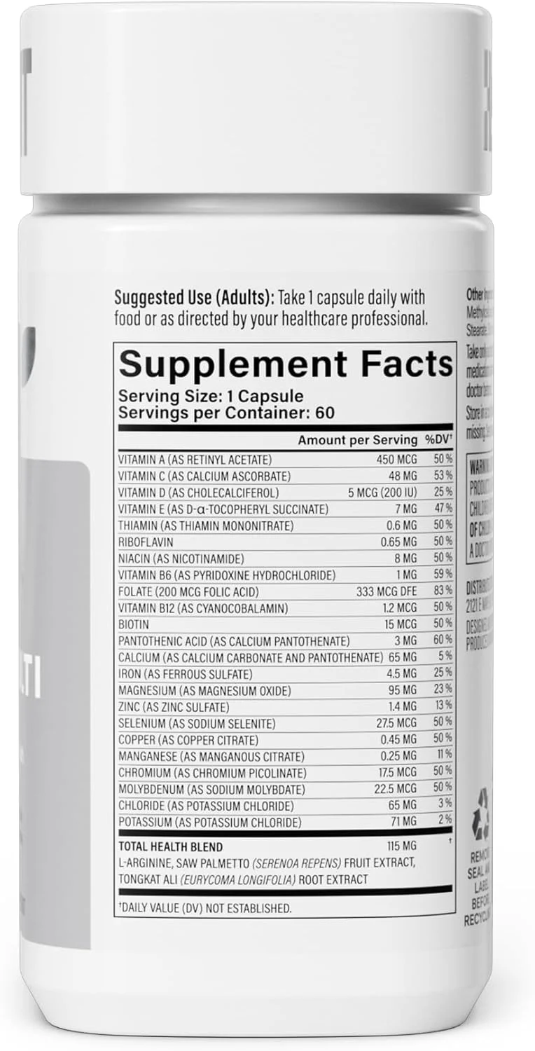 مولتی ویتامین آقایان هبیت، پشتیبانی از سلامتی و تندرستی، ویتامین های A-E، منیزیم، روی، ال-آرژنین، 60 کپسول مولتی ویتامین آقایان هبیت، پشتیبانی از سلامتی و تندرستی، ویتامین های A-E، منیزیم، روی، ال-آرژنین، 60 کپسول