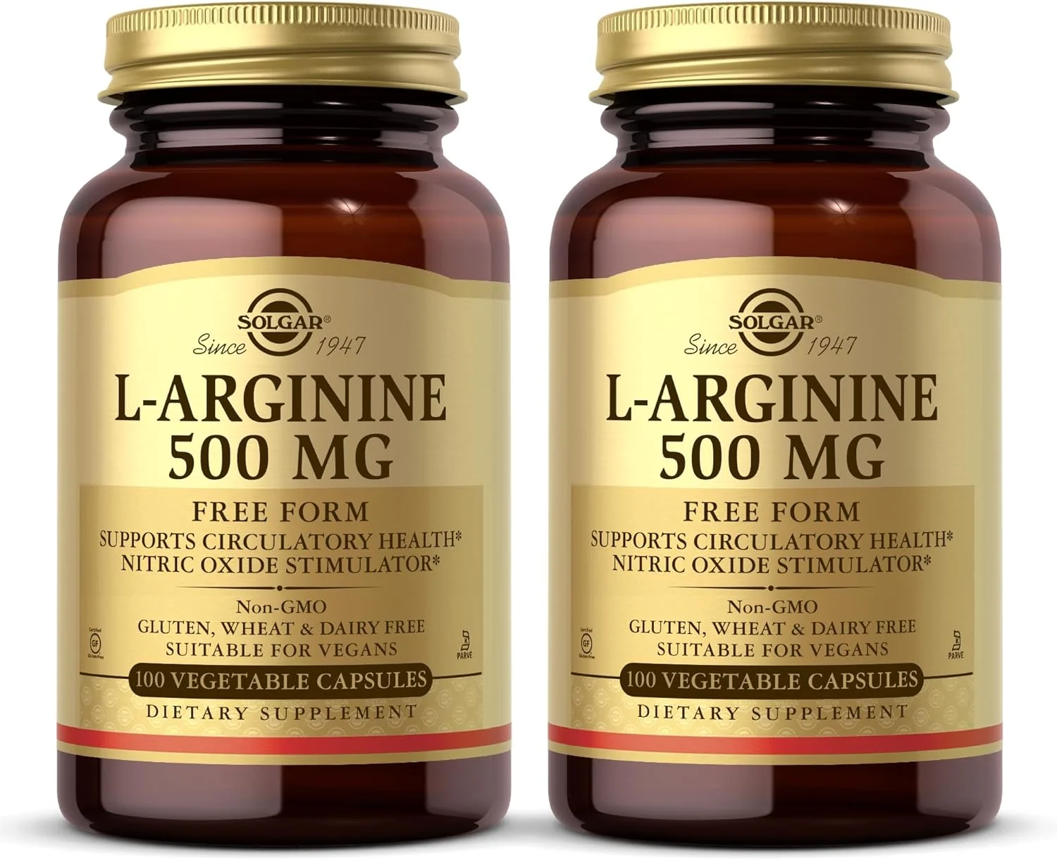 ال-آرژنین 500 میلی گرم سولگار - 100 کپسول گیاهی، بسته 2 عددی - محرک اکسید نیتریک - غیر GMO، وگان، بدون گلوتن، بدون لبنیات، کوشر - 200 سروینگ در مجموع ال-آرژنین 500 میلی گرم سولگار - 100 کپسول گیاهی، بسته 2 عددی - محرک اکسید نیتریک - غیر GMO، وگان، بدون گلوتن، بدون لبنیات، کوشر - 200 سروینگ در مجموع