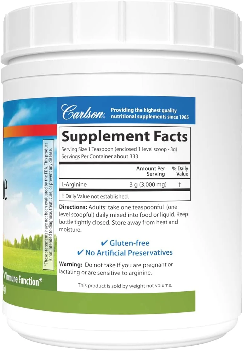 کارلسون - پودر ال-آرژنین، آمینو اسید فرم آزاد، 1000 گرم کارلسون - پودر ال-آرژنین، آمینو اسید فرم آزاد، 1000 گرم