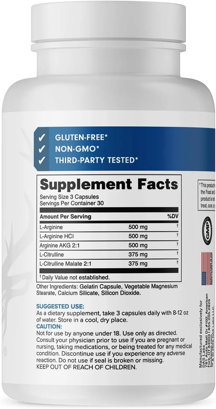 تقویت کننده اکسید نیتریک با مواد مغذی ال-آرژنین و ال-سیترولین، پشتیبانی از پمپ عضلانی و استقامت، 90 کپسول (30 سروینگ) تقویت کننده اکسید نیتریک با مواد مغذی ال-آرژنین و ال-سیترولین، پشتیبانی از پمپ عضلانی و استقامت، 90 کپسول (30 سروینگ)