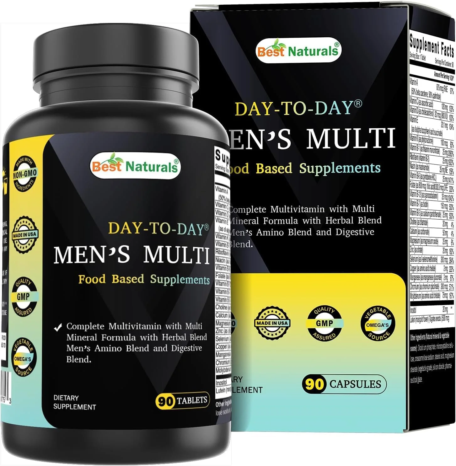 بهترین نچرالز مولتی ویتامین روزانه آقایان، مکمل غذایی بر پایه مواد غذایی حاوی ویتامین A، ال-آرژنین، ال-گلوتامین، ال-لیزین - 90 قرص بهترین نچرالز مولتی ویتامین روزانه آقایان، مکمل غذایی بر پایه مواد غذایی حاوی ویتامین A، ال-آرژنین، ال-گلوتامین، ال-لیزین - 90 قرص