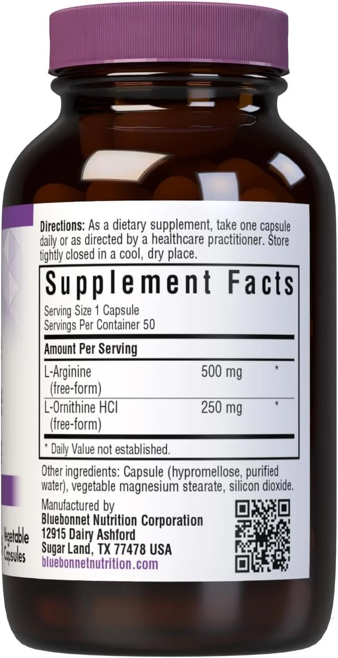 کپسول های گیاهی ال-آرژنین 500 میلی گرم/ال-اورنیتین 250 میلی گرم بلوبونت، پشتیبانی از متابولیسم پروتئین*، بدون سویا، بدون گلوتن، غیر GMO، دارای گواهی کوشر، وگان، 50 کپسول گیاهی، 50 سروینگ کپسول های گیاهی ال-آرژنین 500 میلی گرم/ال-اورنیتین 250 میلی گرم بلوبونت، پشتیبانی از متابولیسم پروتئین*، بدون سویا، بدون گلوتن، غیر GMO، دارای گواهی کوشر، وگان، 50 کپسول گیاهی، 50 سروینگ