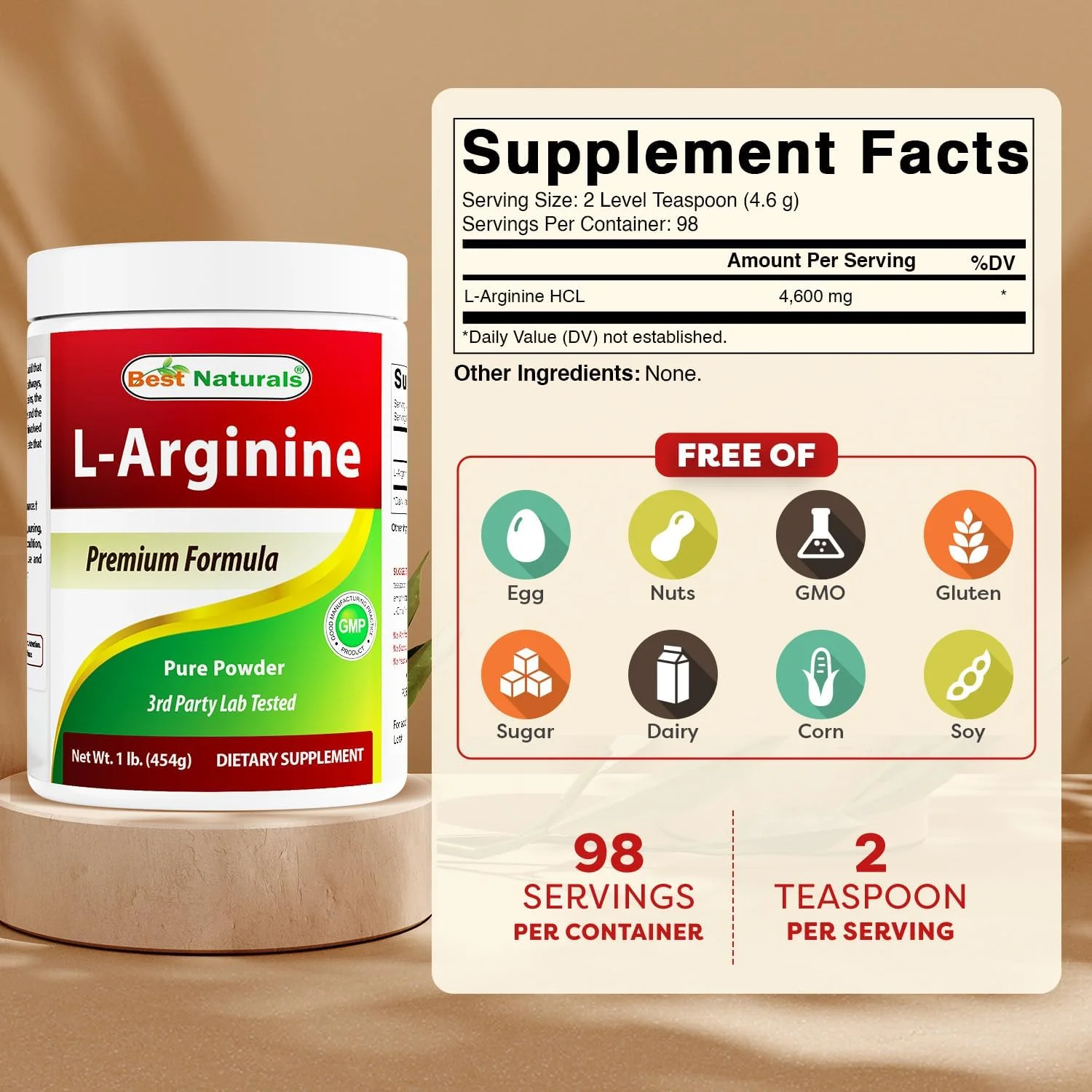 بهترین نچرالز ال-آرژنین پودر 450 گرم - درجه دارویی خالص - بهترین مکمل اسید آمینه آرژنین برای زنان و مردان - بهبود گردش خون و پشتیبانی از سلامت قلب و عروق بهترین نچرالز ال-آرژنین پودر 450 گرم - درجه دارویی خالص - بهترین مکمل اسید آمینه آرژنین برای زنان و مردان - بهبود گردش خون و پشتیبانی از سلامت قلب و عروق