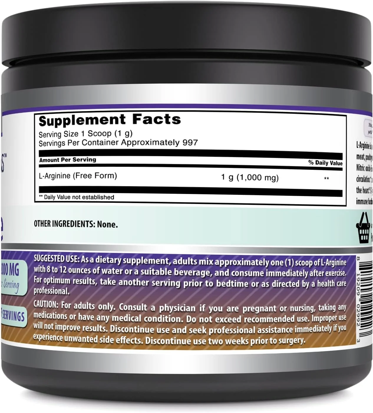 پودر مکمل ال-آرژنین فرمول های شگفت انگیز | غیر تراریخته | بدون گلوتن | ساخت آمریکا (۱ کیلوگرم) پودر مکمل ال-آرژنین فرمول های شگفت انگیز | غیر تراریخته | بدون گلوتن | ساخت آمریکا (۱ کیلوگرم)