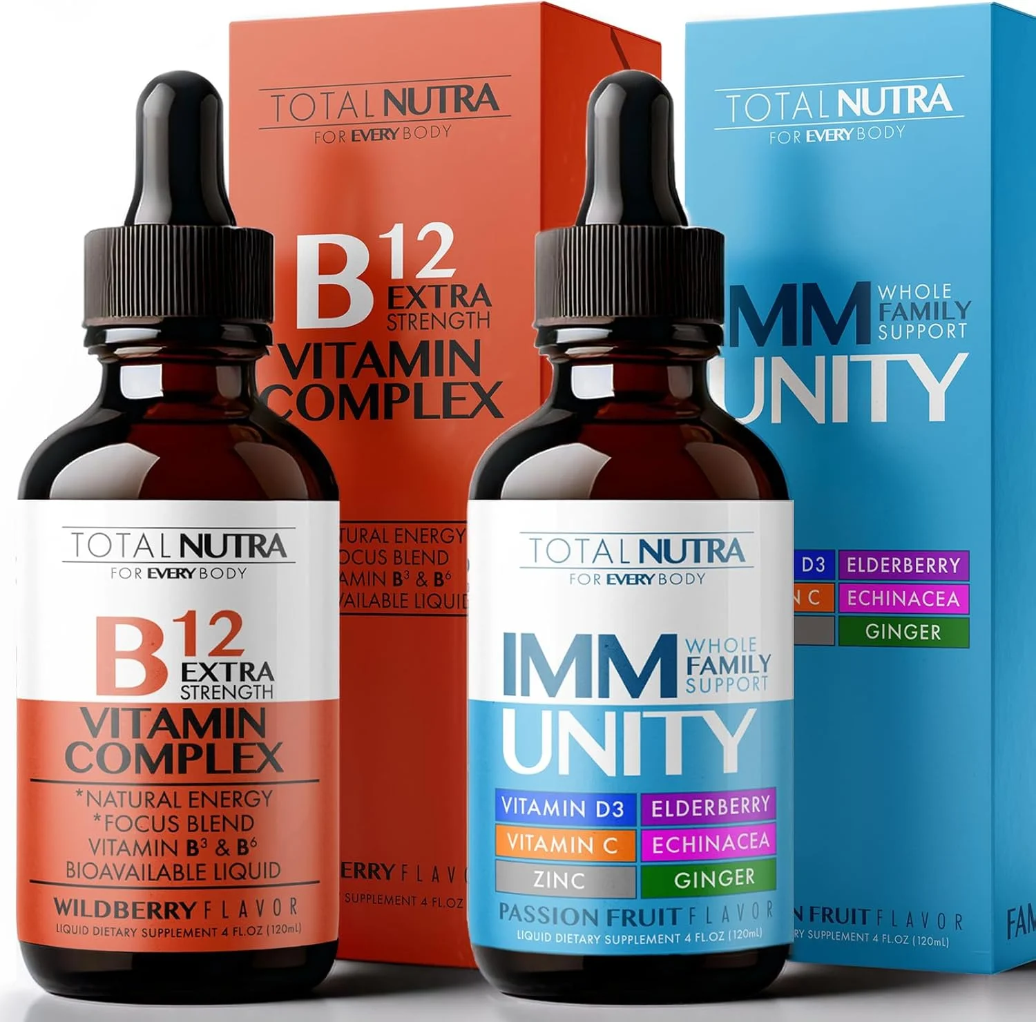 قطره های ویتامین B با قدرت مضاعف و مکمل مولتی ویتامین مایع 6 در 1 | انرژی فوری، تمرکز و پشتیبانی از متابولیسم | پشتیبانی از دفاع ایمنی برای کودکان و بزرگسالان