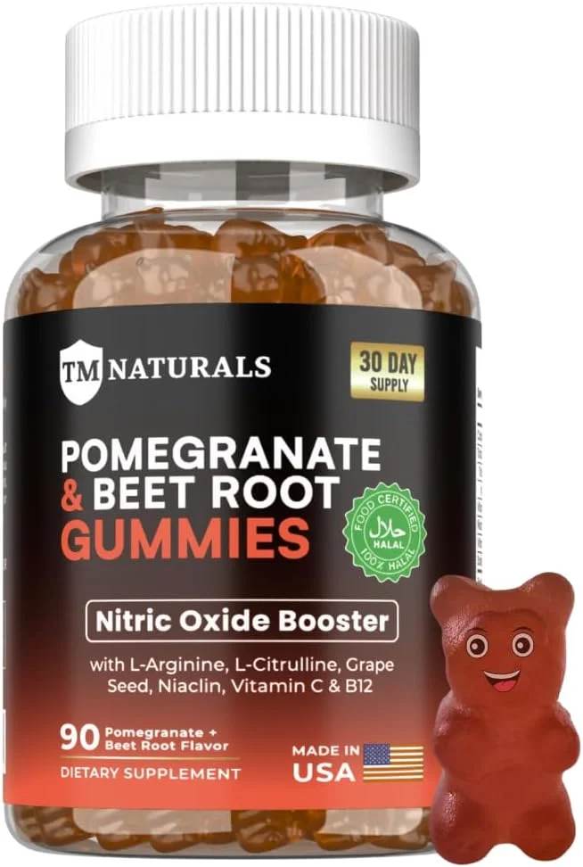 پاستیل ریشه چغندر و انار – 1000 میلی گرم عصاره دانه انگور + 1000 میلی گرم چغندر – تقویت کننده اکسید نیتریک برای قلب، انرژی و پشتیبانی از قند خون – وگان، غیر GMO – 90 پاستیل