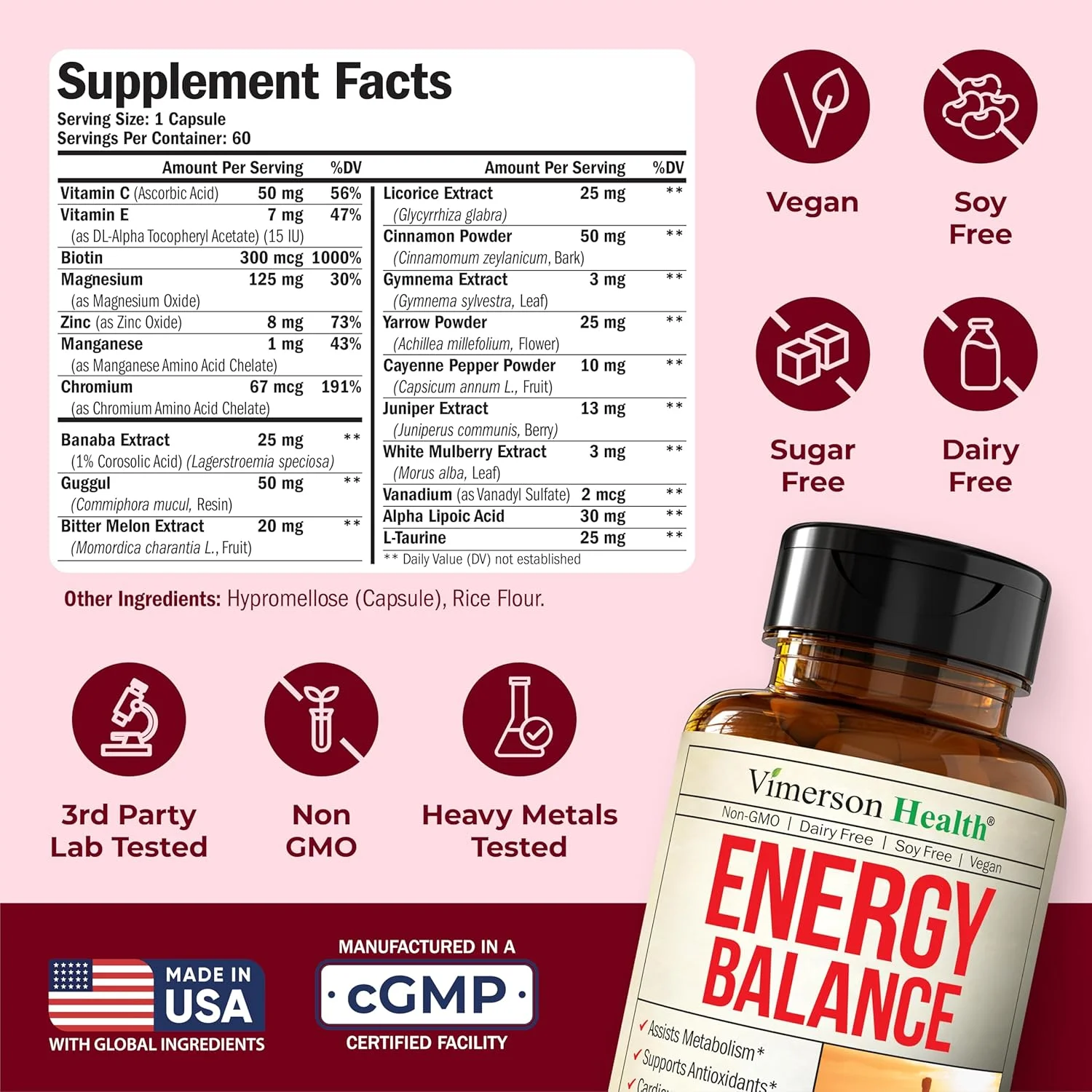 وانادیوم با کروم - مکمل کروم وانادیوم برای انرژی بدون کافئین و پشتیبانی از متابولیسم. با آلفا لیپوئیک اسید، دارچین، برگ بانابا و میوه خربزه تلخ. غیر تراریخته. گیاهی. 60 کپسول