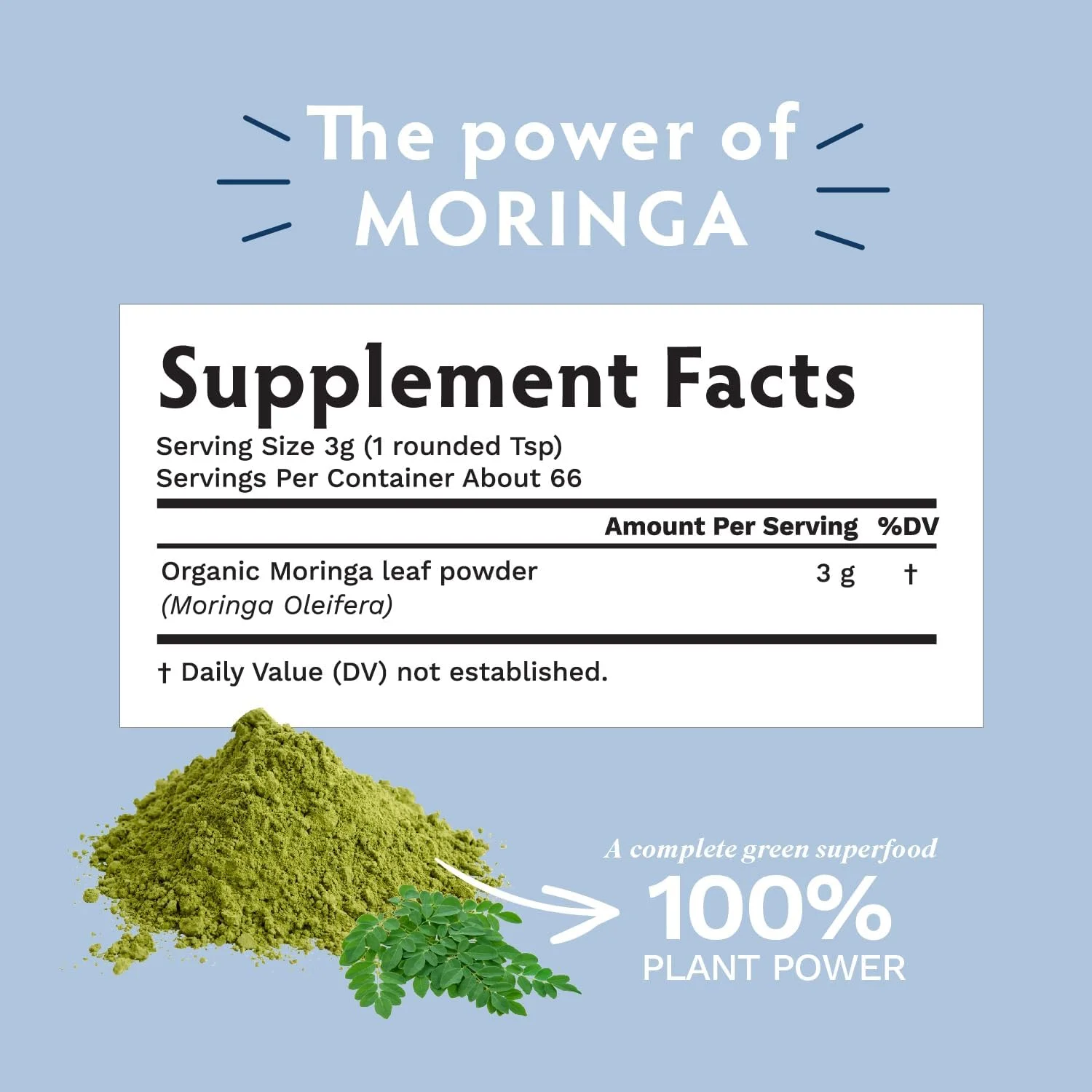 پودر مورینگا اولیفرا ارگانیک TRIBE ORGANICS برای انرژی | مفاصل | عملکرد مغز - سوپرفود سبز مغذی با قدرت بالا | پروتئین گیاهی طبیعی برگ | آنتی اکسیدان - بسته 200 گرمی