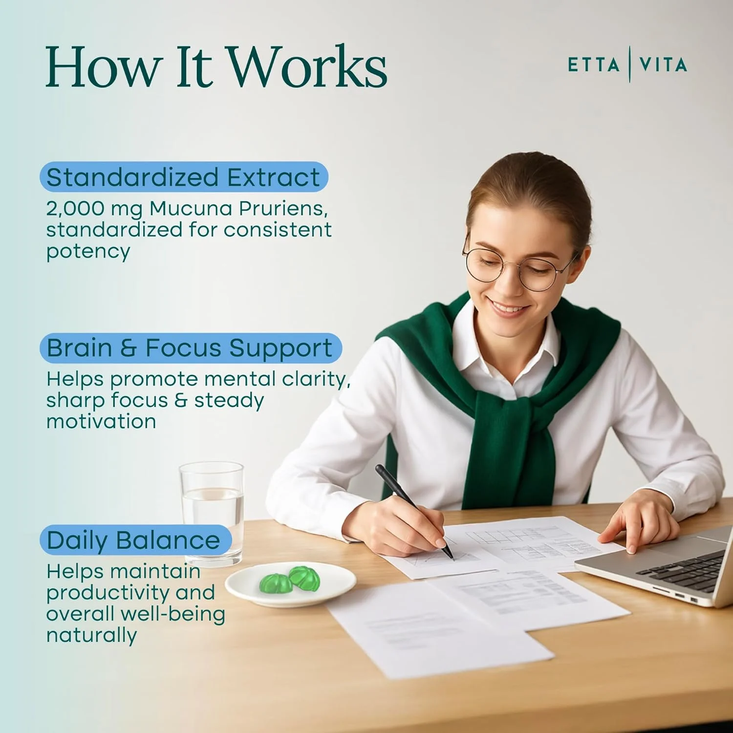 مکمل دوپامین - پاستیل های بدون قند Mucuna Pruriens (2 گرم در هر وعده) پاستیل های انرژی و تمرکز - مکمل قوی عصاره Mucuna Pruriens برای خلق و خوی آرام و انگیزه، وگان، غیر GMO، بدون گلوتن، 60 عدد