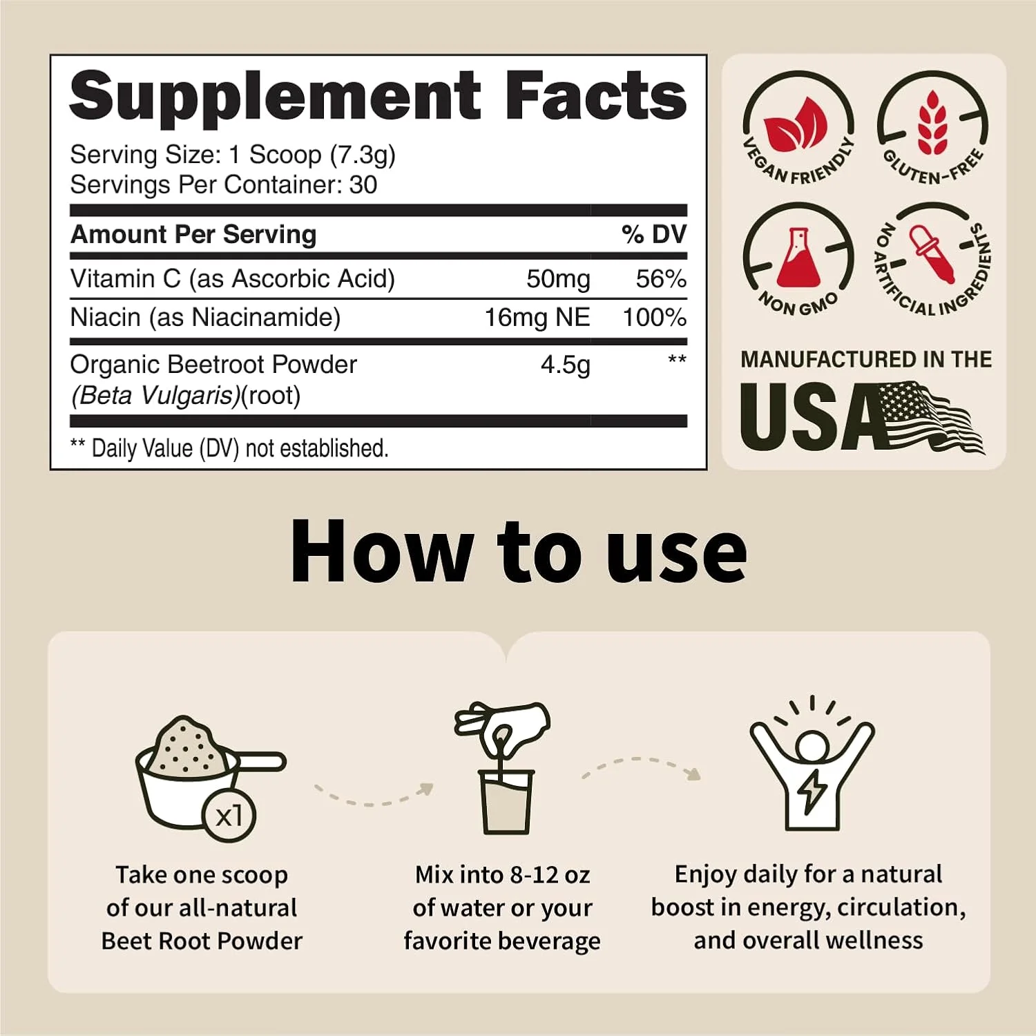 پودر ریشه چغندر SPORTFOOD با نیاسینامید و ویتامین C - سوپرفود برای گردش خون، انرژی و استقامت | وگان، غیر GMO، تقویت کننده نیتریک اکسید برای قبل از تمرین و سلامت قلب | طعم میکس بری | 220 گرم