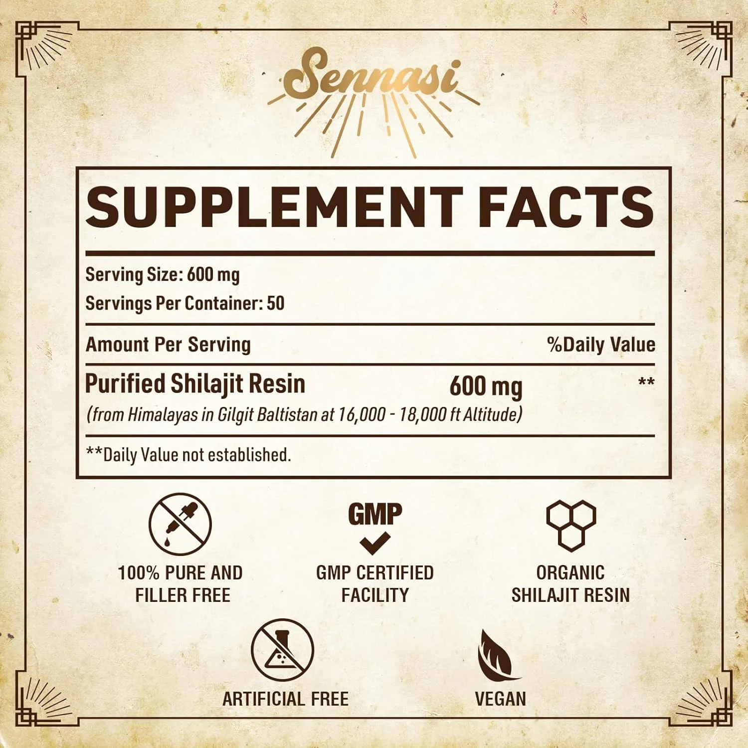 مومیایی خالص هیمالیا، رزین مومیایی ارگانیک - 600 میلی گرم حداکثر قدرت، رزین مومیایی طبیعی ارگانیک با بیش از 85 ماده معدنی کمیاب و اسید فولیک برای انرژی و تقویت سیستم ایمنی، 30 گرم (1 بسته)