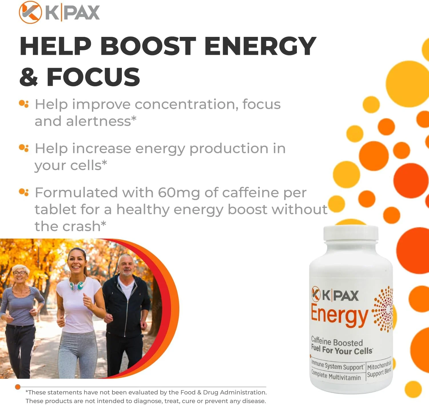 کی-پکس انرژی - مواد مغذی میتوکندری با قدرت بالا - مولتی ویتامین انرژی زا تقویت کننده سیستم ایمنی - 120 قرص