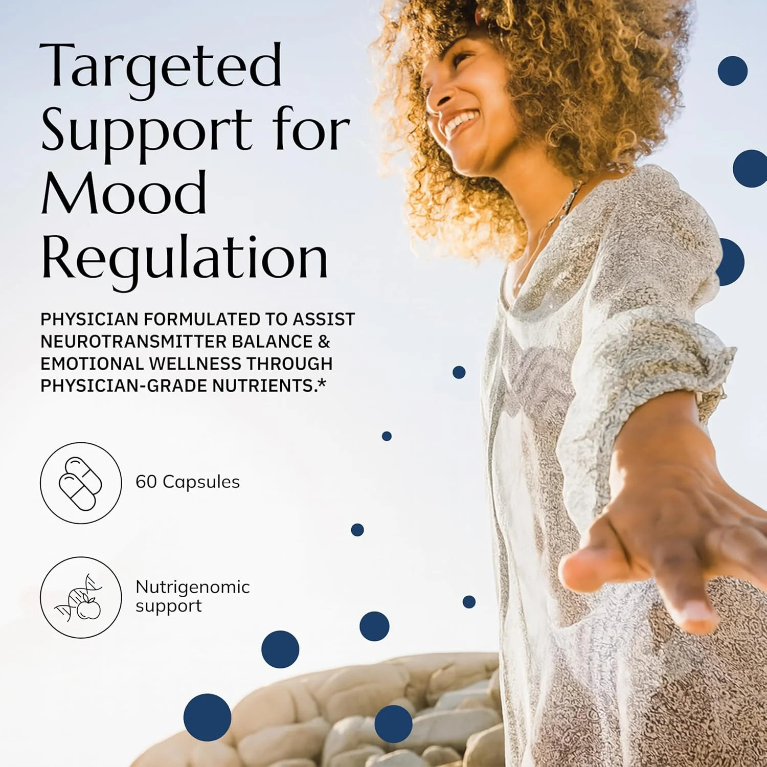 نوروبیولوژیکس مود پلاس برای آقایان و بانوان، مکمل پیشرفته با گابا، 5-HTP، آشواگاندا، منیزیم و بابونه برای تعادل احساسی، پشتیبانی از سروتونین و آرامش، 60 کپسول