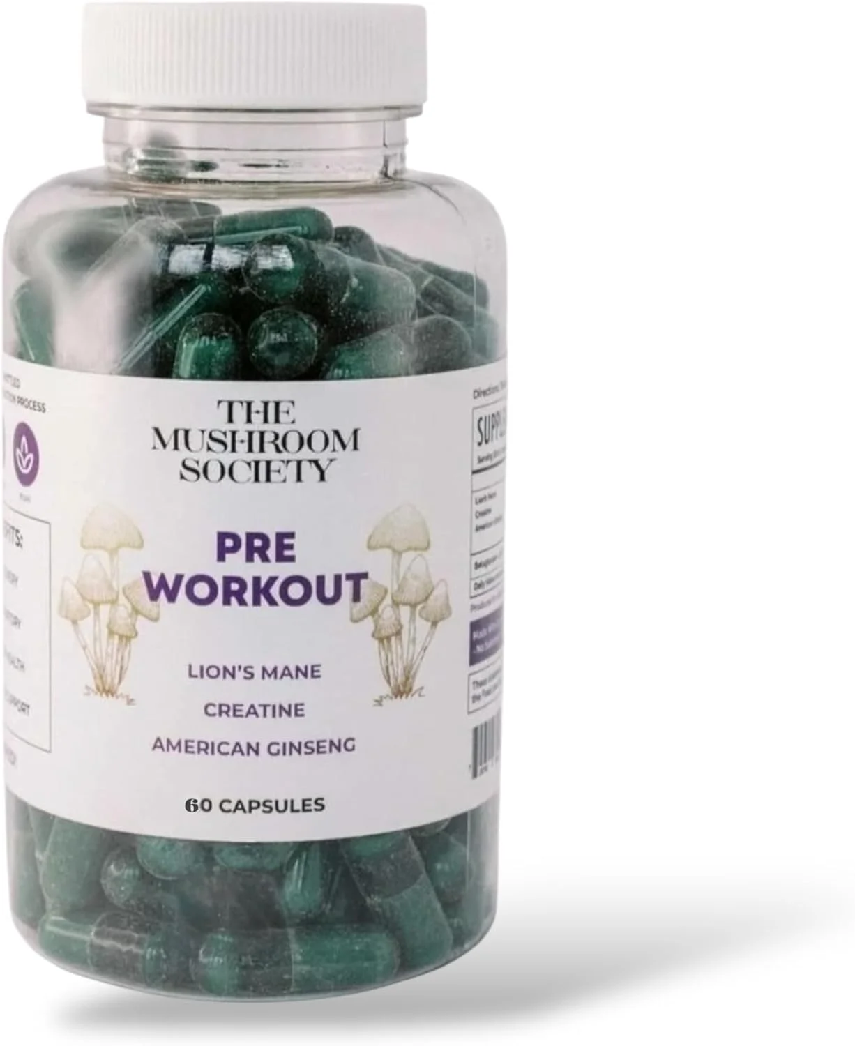 مکمل قبل از تمرین - افزایش تمرکز و عملکرد با یال شیر، کراتین، جینسینگ آمریکایی و بتا گلوکان ها - انرژی و استقامت طبیعی بدون کافئین - 60 کپسول گیاهی مکمل قبل از تمرین - افزایش تمرکز و عملکرد با یال شیر، کراتین، جینسینگ آمریکایی و بتا گلوکان ها - انرژی و استقامت طبیعی بدون کافئین - 60 کپسول گیاهی