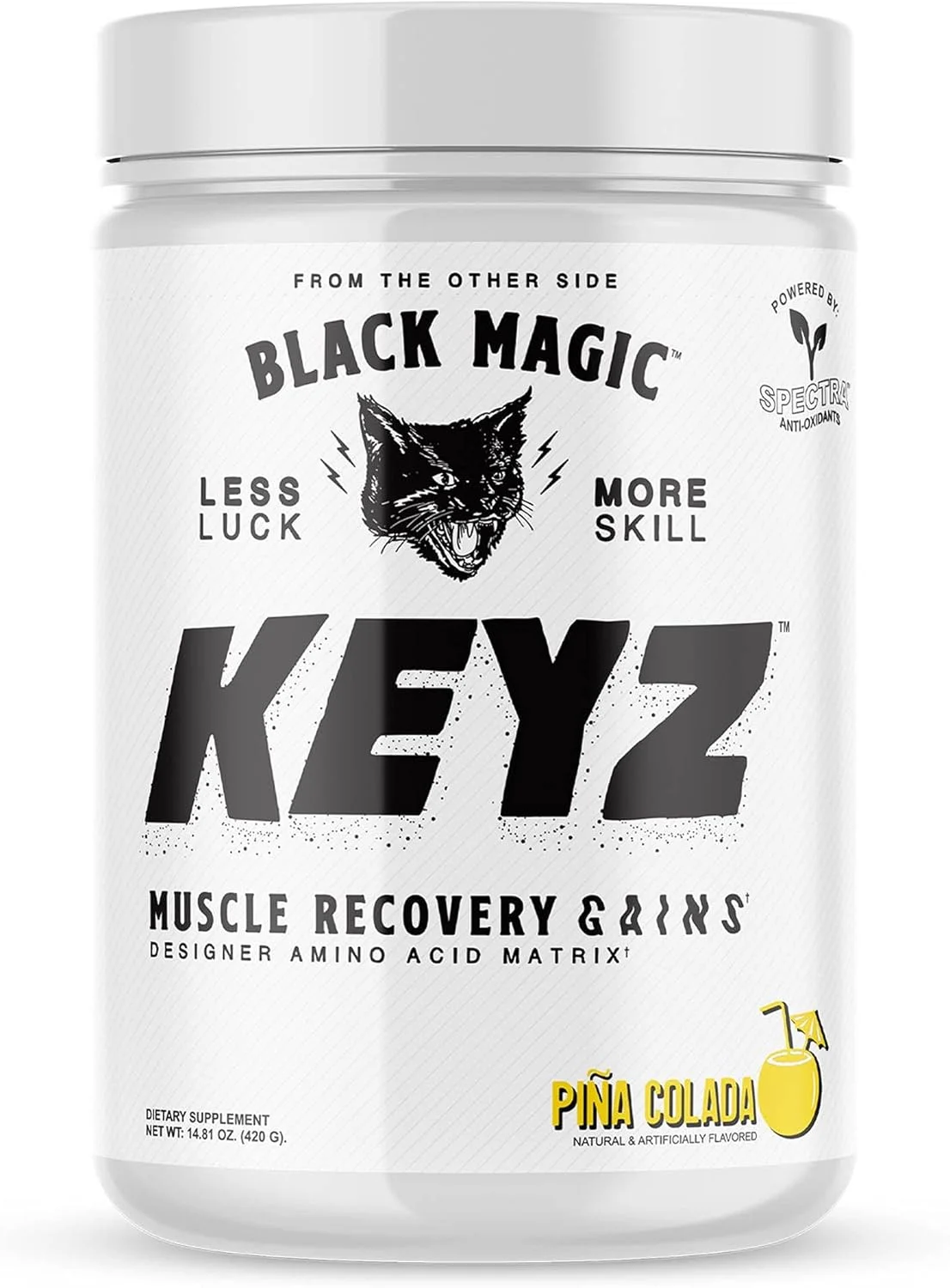 پودر ماتریکس آمینو اسید Black Magic Keyz - ریکاوری عضلات و استقامت - EAA، BCAA و تورین - کتو، بدون شکر، بدون کافئین - پینا کولادا - 420 گرم پودر ماتریکس آمینو اسید Black Magic Keyz - ریکاوری عضلات و استقامت - EAA، BCAA و تورین - کتو، بدون شکر، بدون کافئین - پینا کولادا - 420 گرم