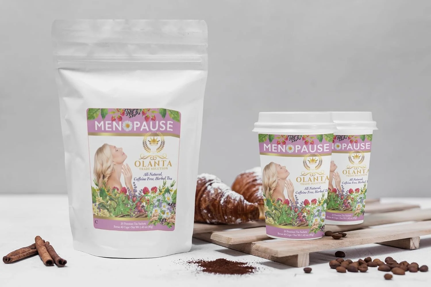 دمنوش مخصوص بانوان، طبیعی برای گرگرفتگی، خنک کننده، بدون کافئین، افزایش انرژی، تقویت کننده سیستم ایمنی، 1 بسته 20 ساشه ممتاز