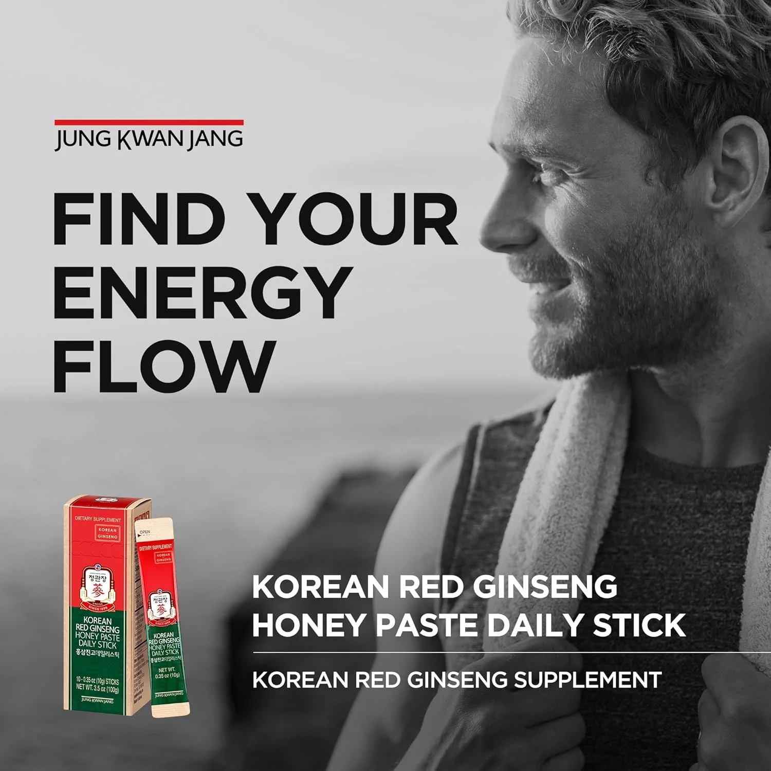 نوشیدنی انرژی‌زای روزانه جینگ کوان جانگ با عصاره جینسینگ قرمز کره‌ای، قارچ پوریا و ریشه رهمانیا | تقویت کننده طبیعی انرژی برای آقایان و بانوان، مناسب قبل از تمرین | 30 عدد