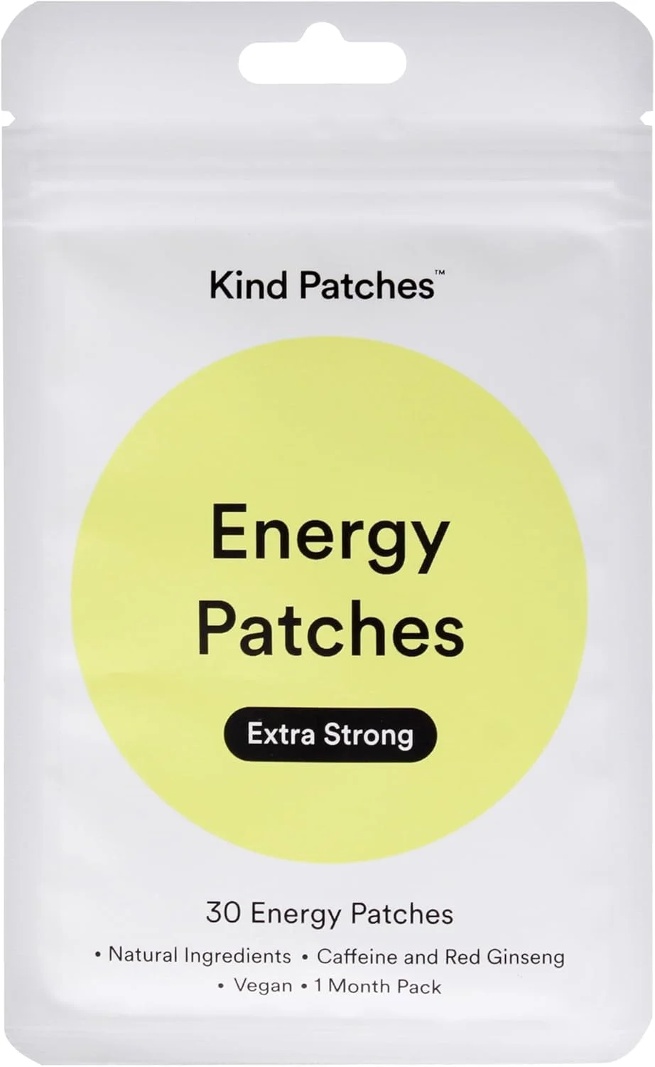 برچسب های انرژی قوی Kind Patches - افزایش انرژی با کافئین - جینسینگ قرمز برای کاهش خستگی - برچسب بدن با ویتامین B12، B6، B1 - بسته 14 عددی