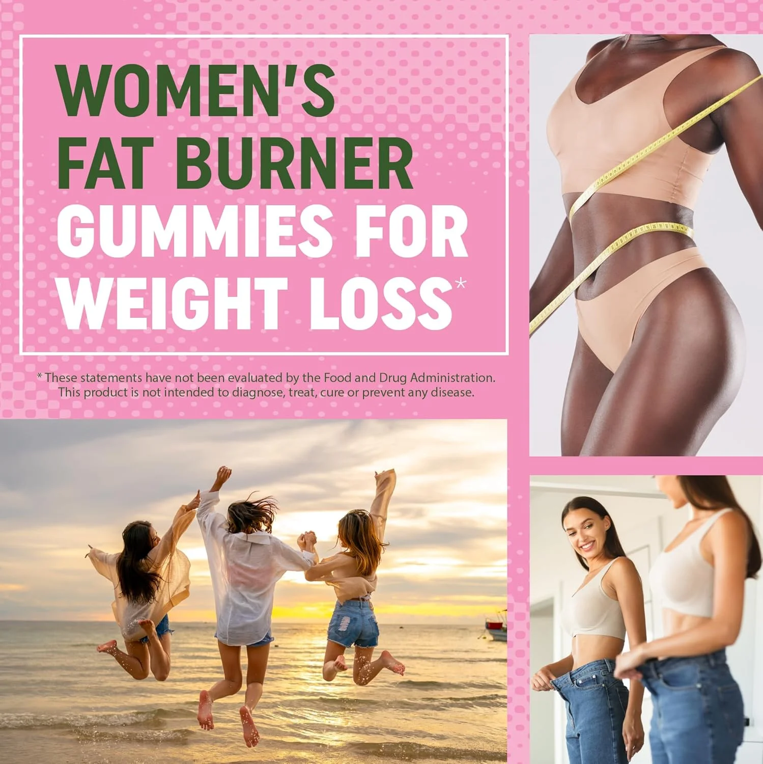 پاستیل چربی سوز زنانه برای کاهش وزن | چای سبز، دانه قهوه سبز، گارسینیا کامبوجیا | مکمل های چربی سوز چای سبز | 60 عدد