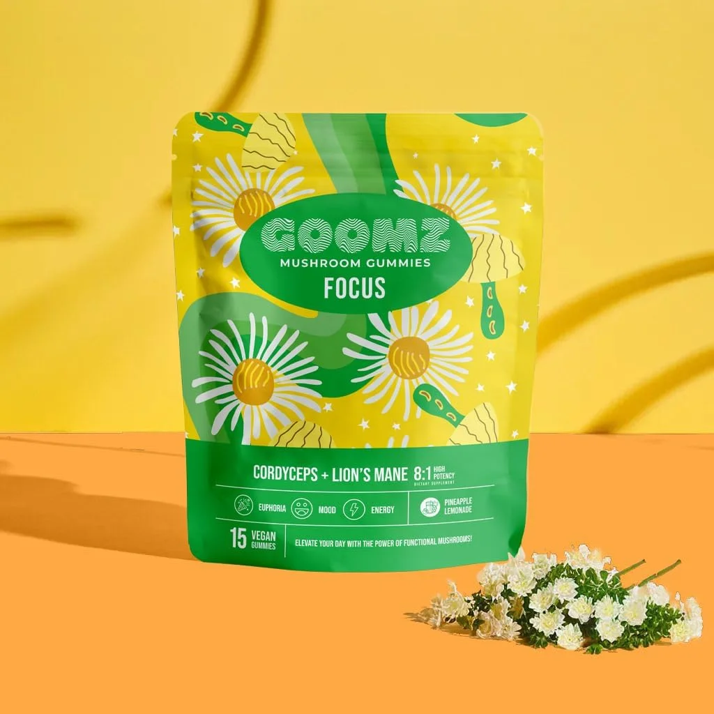 پاستیل های افزایش تمرکز – آناناس لیموناد | قارچ کوردیسپس، یال شیر و کانا برای بهبود خلق و خو و افزایش انرژی | غیر تراریخته، وگان، بدون گلوتن | تمرکز طبیعی