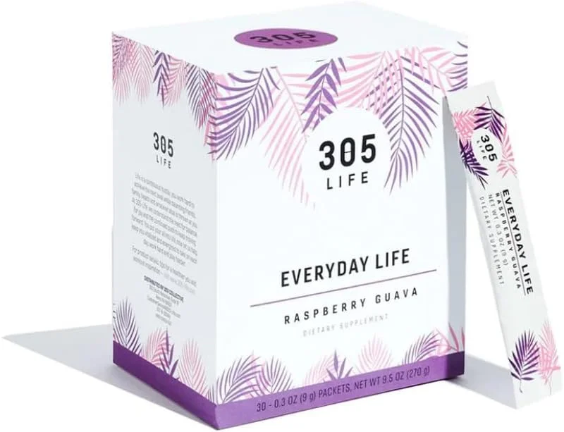پودر نوشیدنی روزانه 305 Life Everyday Life: پشتیبانی کامل از سلامتی، تقویت سیستم ایمنی، انرژی، ریکاوری عضلات، هضم، سلامت قلب در بسته بندی های تک نفره آسان بازشو - 30 عدد