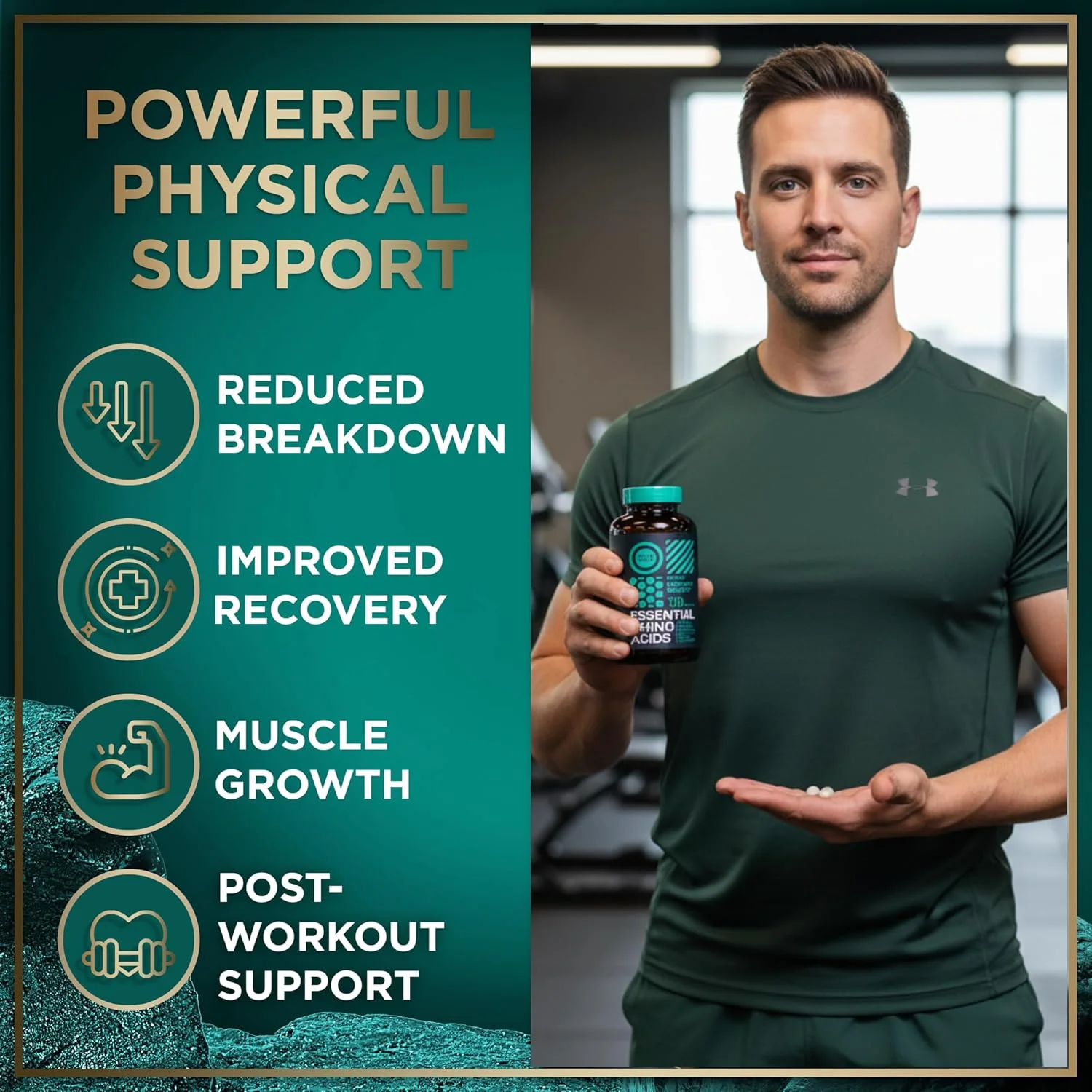 مکمل آمینو اسیدهای ضروری WILD FUEL برای زنان و مردان - مجموعه کامل 9 آمینو اسید شاخه دار (BCAA) برای نیرو و ریکاوری - EAA لیزین، تریپتوفان، ایزولوسین - 2 بسته 240 کپسول گیاهی BCAA