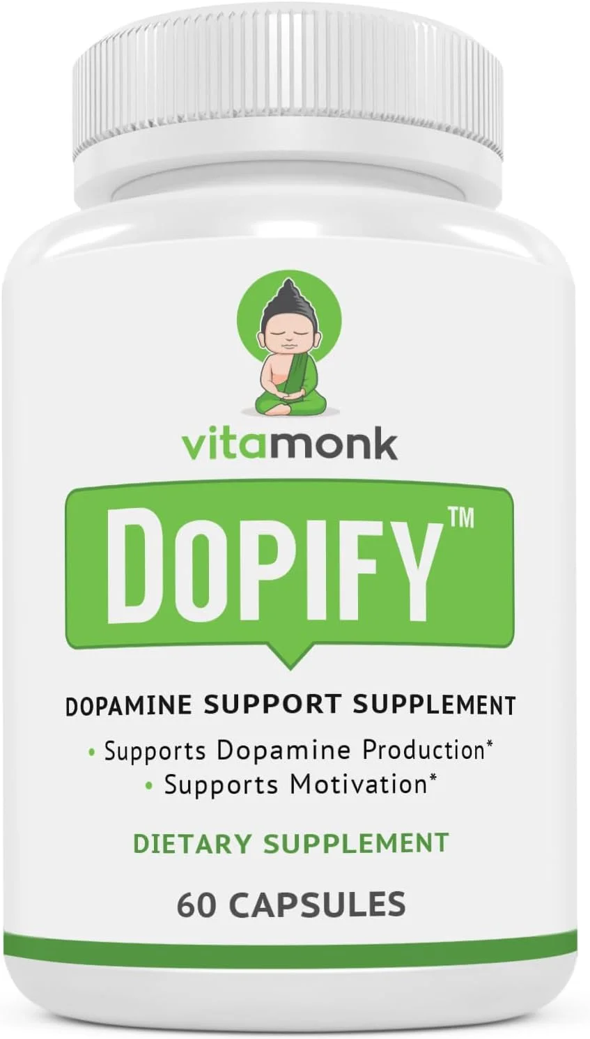 مکمل دوپامین VitaMonk Dopify با اوریدین مونوفسفات، Mucuna Pruriens، ال-تیانین، تیروزین و موارد دیگر - بدون مواد افزودنی مصنوعی، فقط غذای مغز - 60 کپسول
