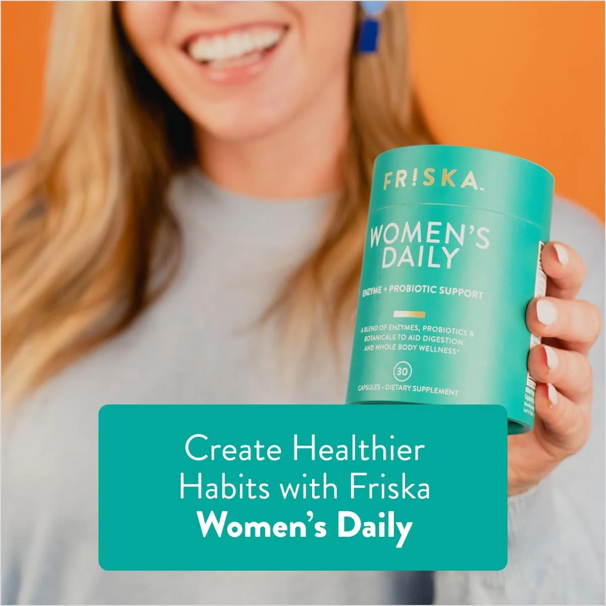 مکمل آنزیم های گوارشی و پروبیوتیک روزانه زنان FRISKA، پشتیبانی طبیعی پیشرفته برای سلامت دستگاه گوارش زنان، مبارزه با نفخ، تسهیل هضم، پشتیبانی از جذب مواد مغذی، 90 کپسول