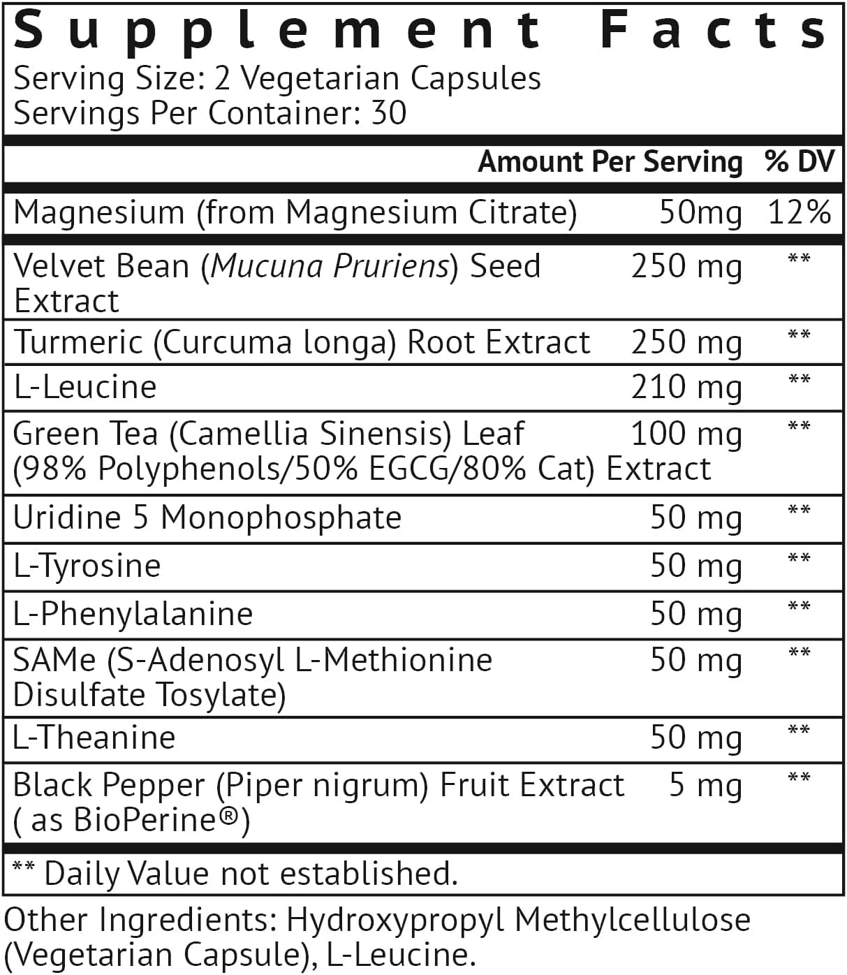 مکمل دوپامین VitaMonk Dopify با اوریدین مونوفسفات، Mucuna Pruriens، ال-تیانین، تیروزین و موارد دیگر - بدون مواد افزودنی مصنوعی، فقط غذای مغز - 60 کپسول